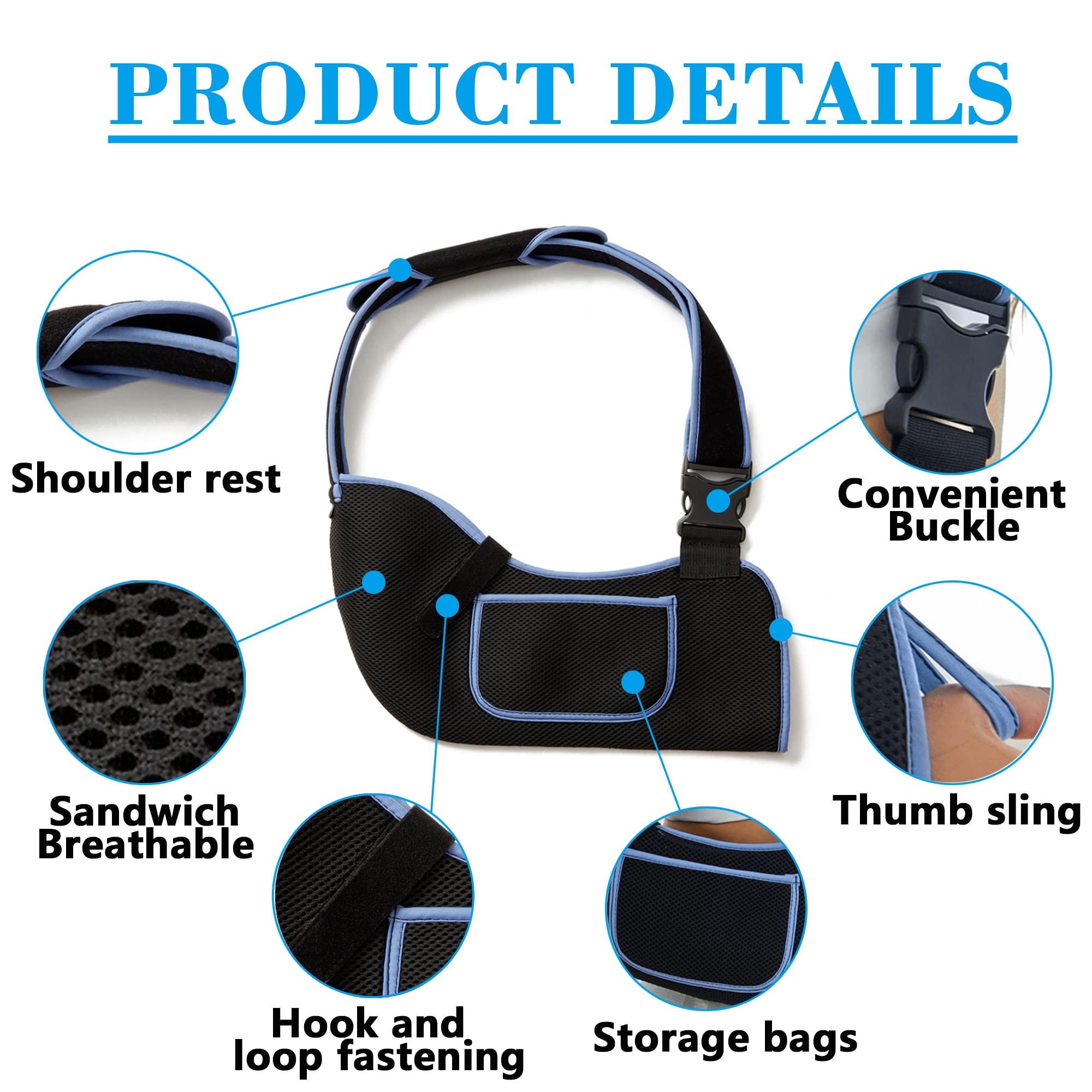**Rotator Cuff Support Brace & Shoulder Immobilizer Sling - Adjustable Medical Arm Sling for Left/Right Shoulder Injury Relief - Broken, Dislocated, Fracture, Strain Recovery - Comfortable for Men & Women (Small) - Ideal for Post-Surgery, Sports Injuries & Daily Support**