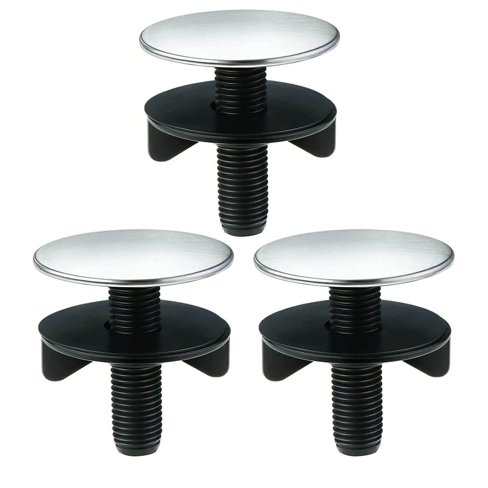 3-Pack Stainless Steel Sink Hole Covers - Faucet Hole Plugs & Sink Tap Hole Plate Stoppers (0.5-1.7 Inch Diameter) - Rustproof Kitchen Sink Accessories for Bathroom & Kitchen Renovation