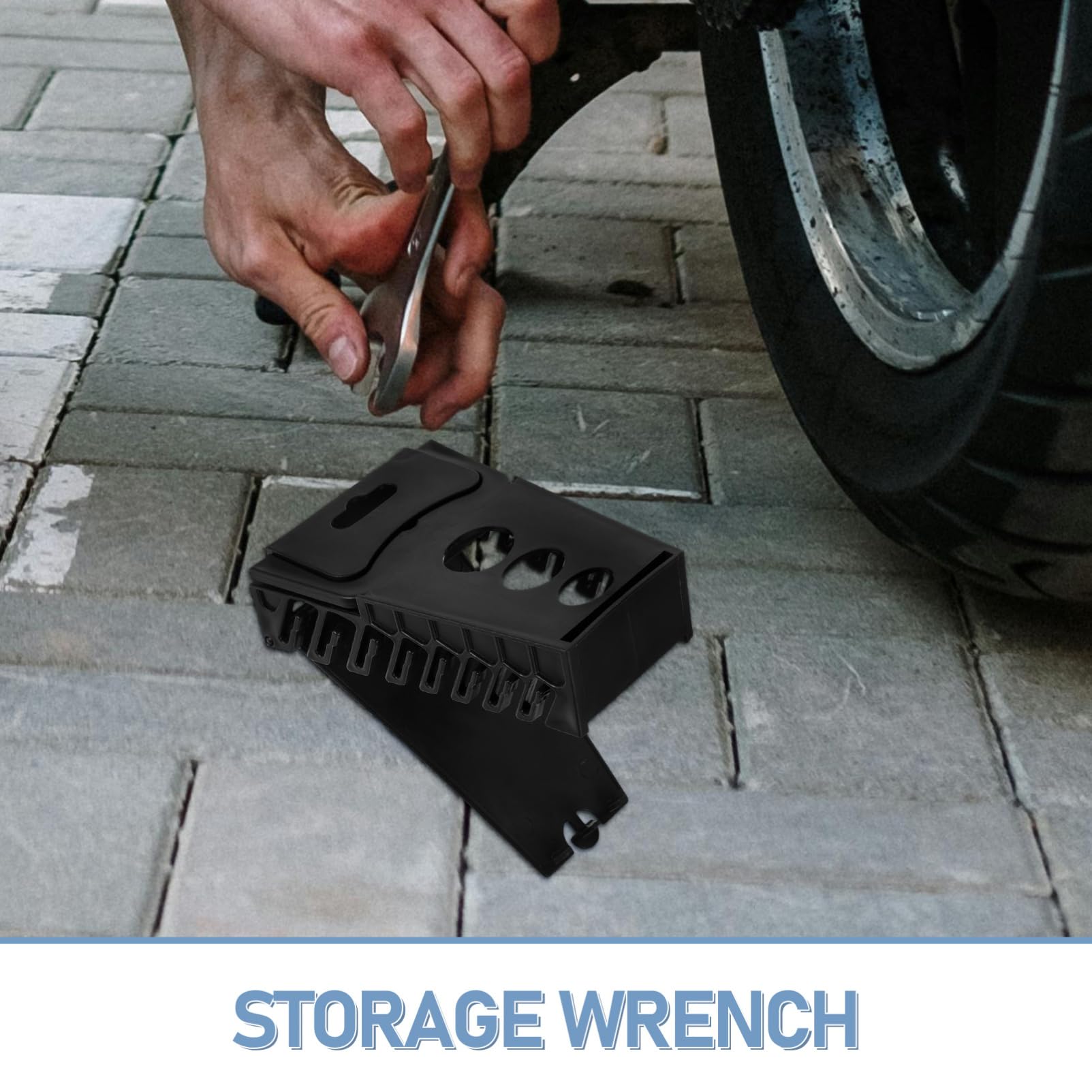 iplusmile Wrench Organizer - Heavy Duty Wrench Holder & Storage Shelf for Ratcheting Wrenches | Wall Mount Tool Organizer for Garage, Workshop & DIY Projects