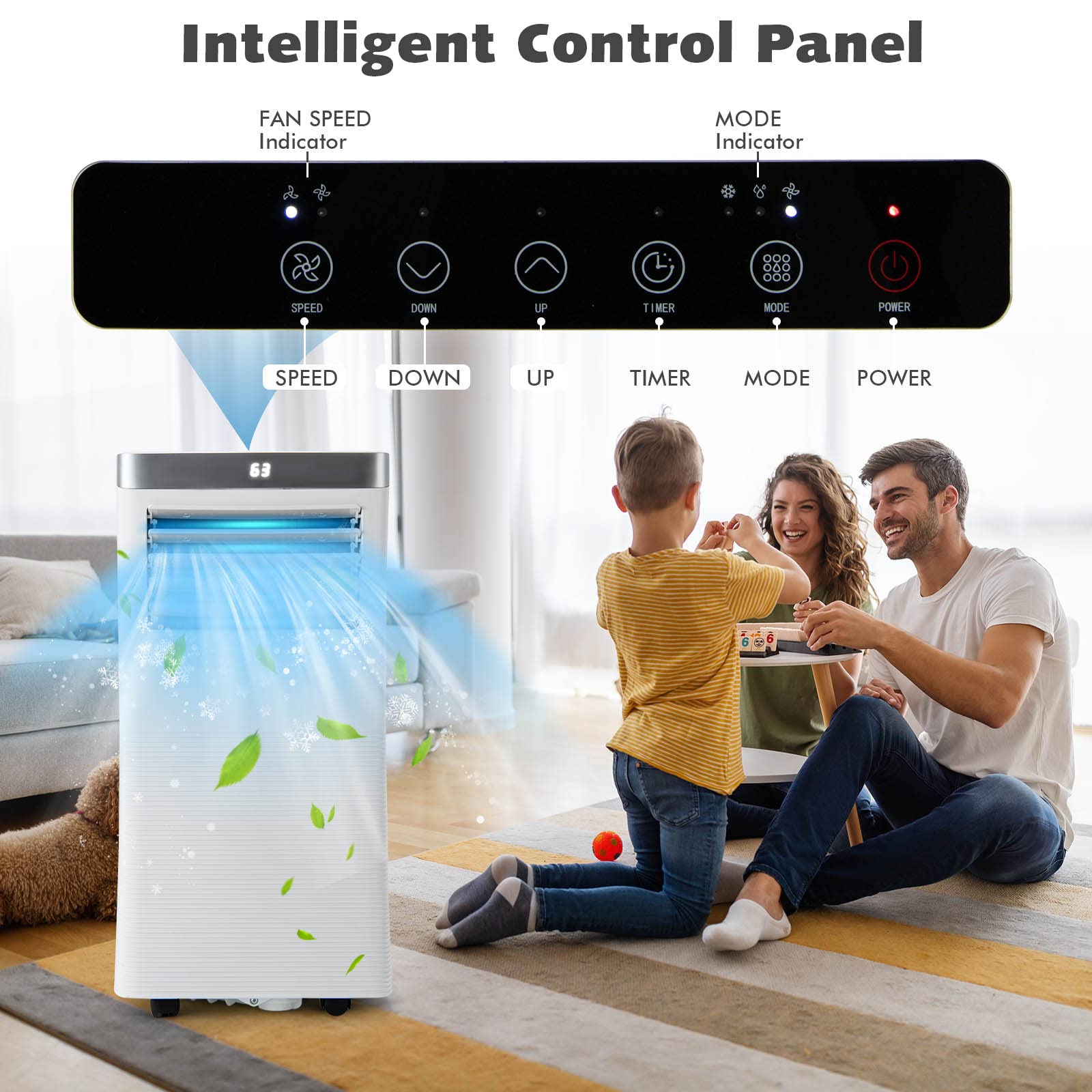 GOFLAME 8000BTU Portable Air Conditioner - 3-in-1 Cooling Fan, Dehumidifier & Air Cooler with Remote Control | Quiet Sleep Mode, 2 Speed Settings, 24H Timer | Includes Window Kit for Home, Office, Bedroom & Small Spaces (White)