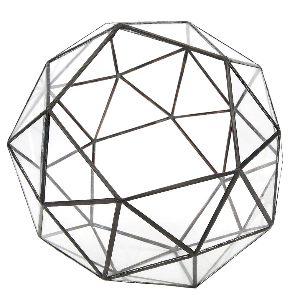 Geometric Glass Terrarium Planter for Air Plants & Succulents - Modern Miniature Fairy Garden Decor for Balcony, Tabletop & Indoor Display | Perfect for Home, Office & Wedding Centerpieces
