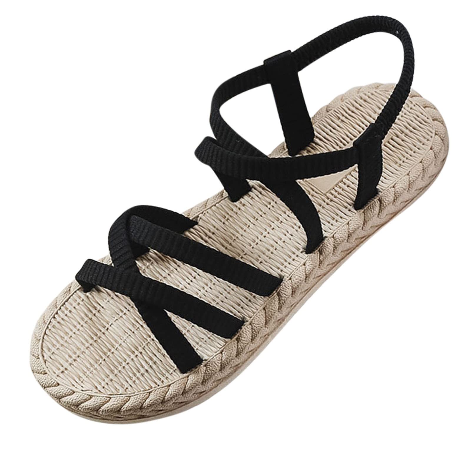 Women's Comfortable Flat Beach Sandals & Slippers - Hard Sole Summer Spring Fashion Footwear for Walking, Travel, and Relaxation at Home