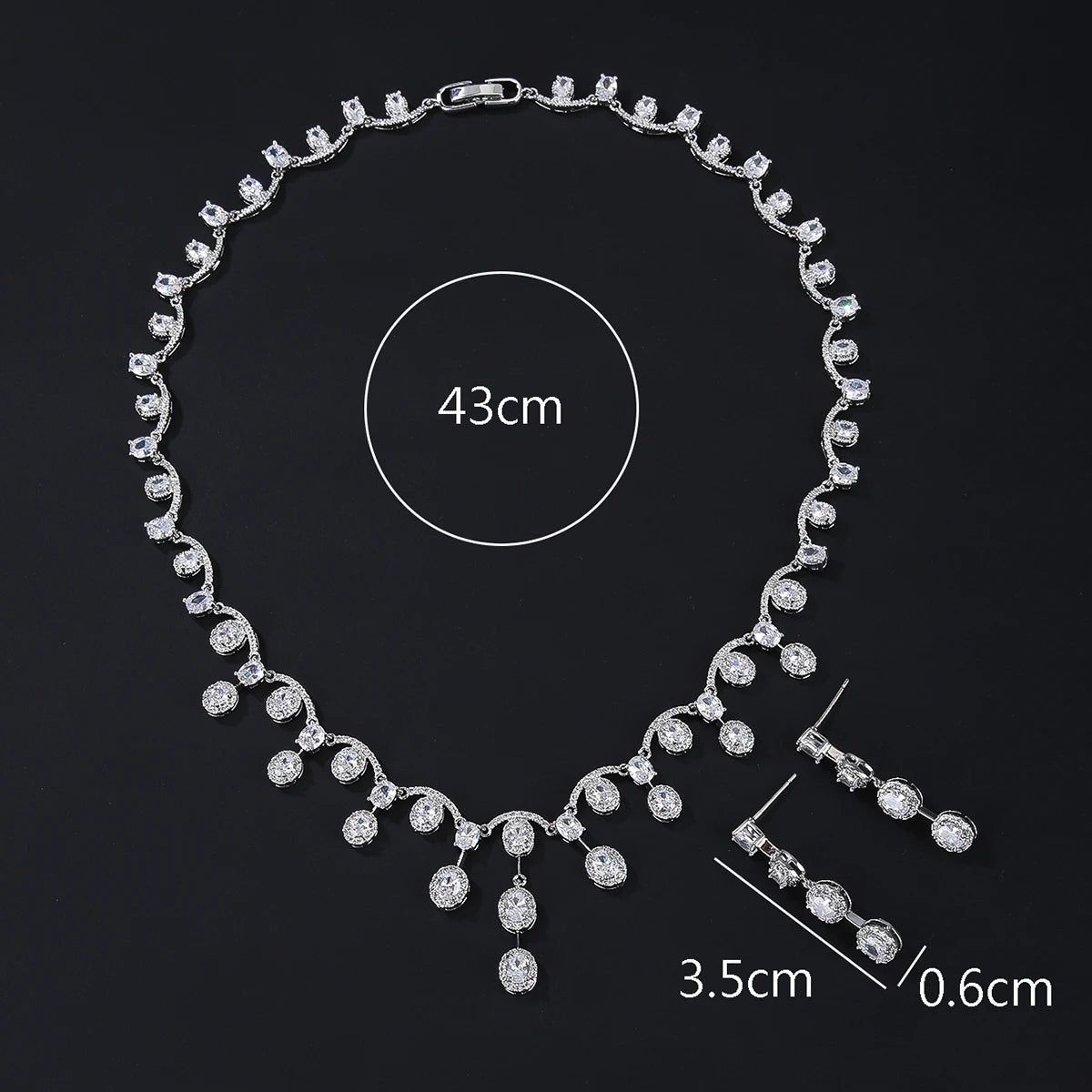 Elegant 3A Zircon Drop Shape Necklace & Earrings Set for Women - High Quality Wedding & Party Jewelry CN10606 - Perfect for Bridal, Evening Events & Special Occasions