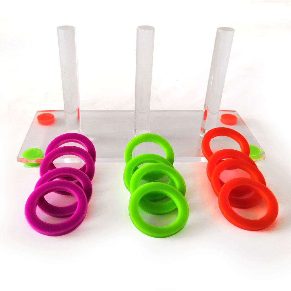 Balacoo Educational Puzzle Toys for Parrots - Interactive Bird Trick Tabletop Games, Stacking Rings & Color Separation Fitness Toys | Perfect for Parrot Enrichment & Mental Stimulation
