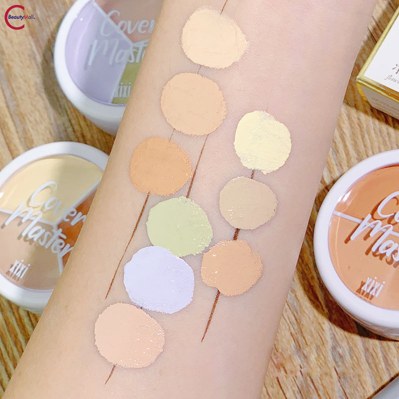 XIXI Flawless Skin Long Lasting 3 Color Concealer Palette - Full Coverage Liquid Makeup for Dark Circles, Blemishes & Acne - Perfect for Everyday Wear & Professional Makeup Artists