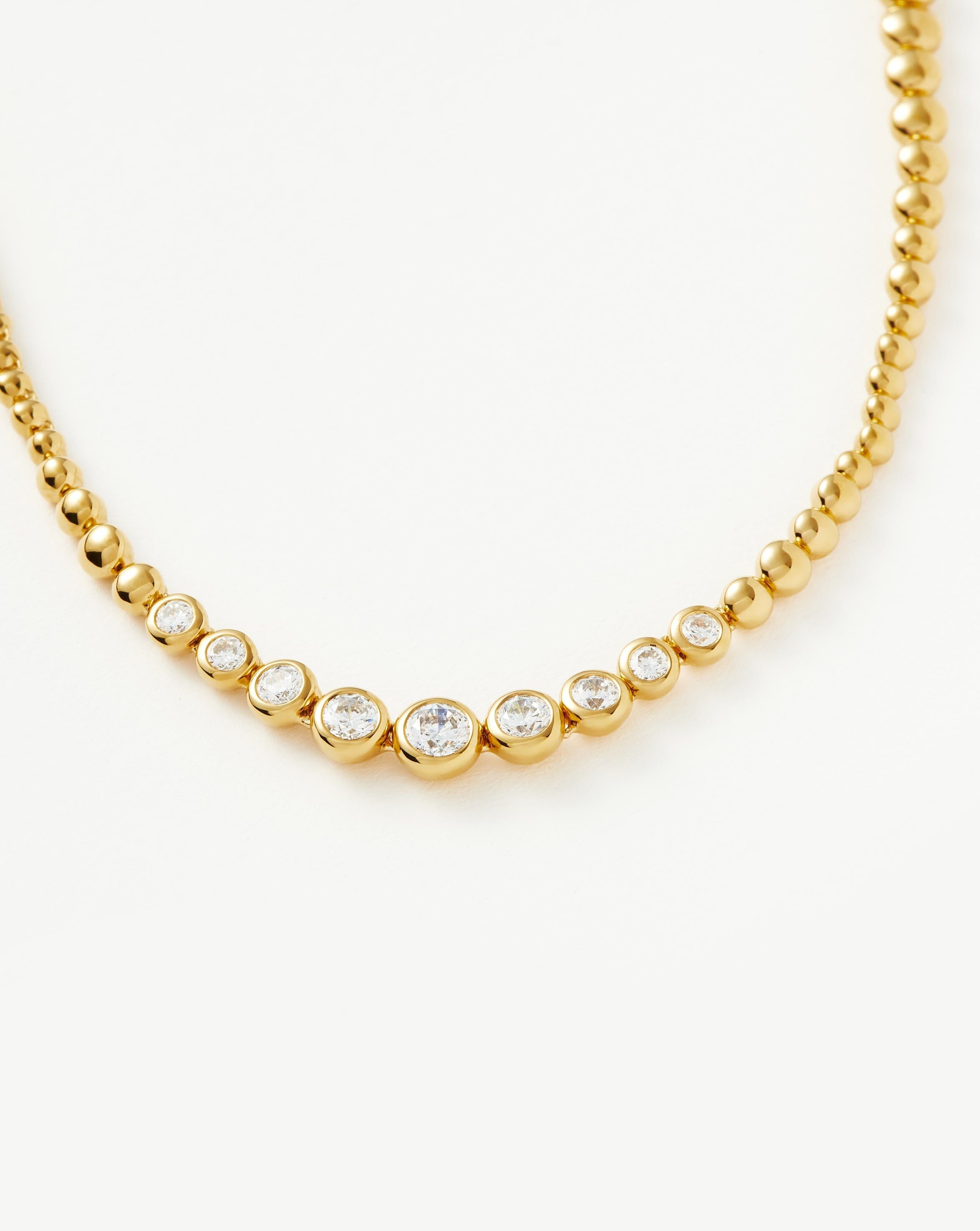 Elegant Tennis Beaded Choker Necklace for Women - Stylish Beaded Jewelry for Sports, Casual Wear & Fashion Accessories