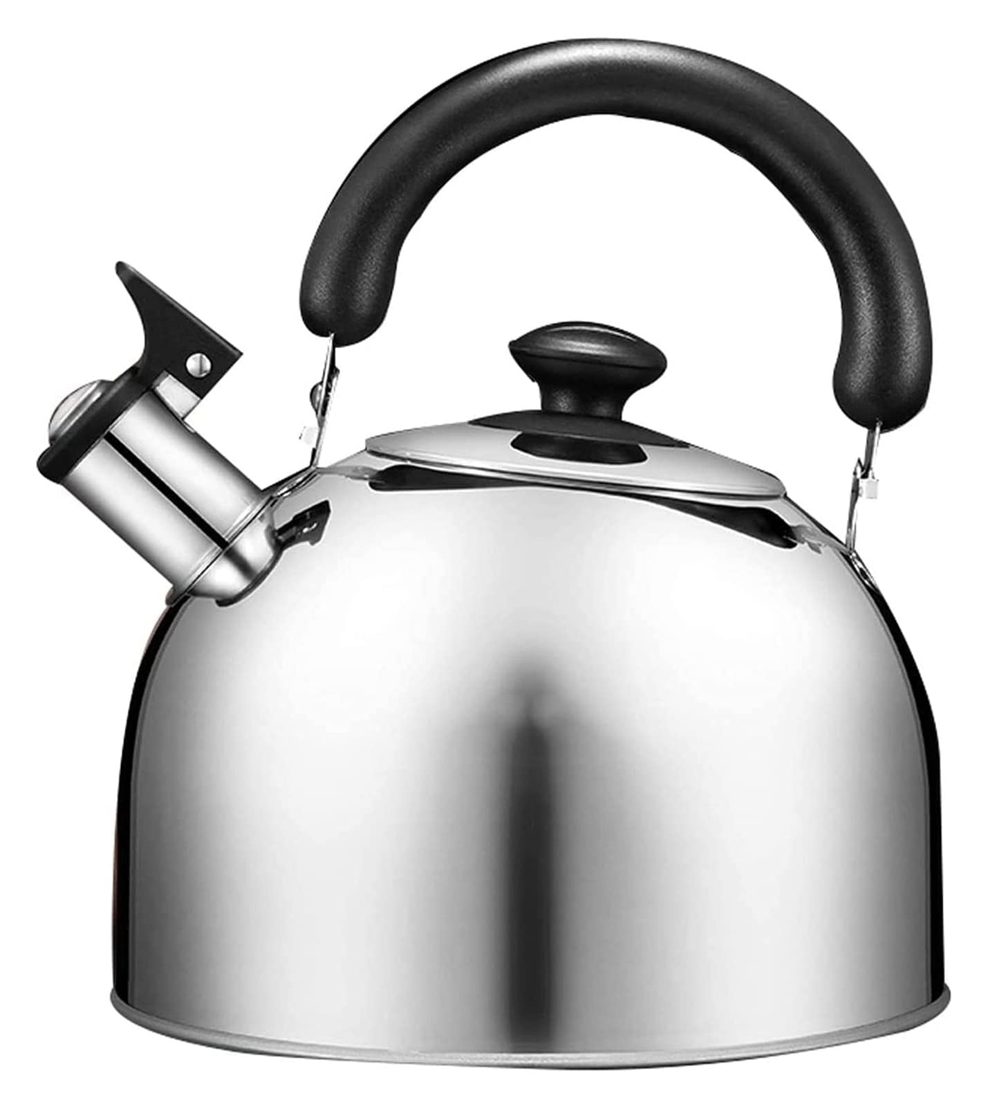 3L Stainless Steel Whistling Stovetop Kettle for Gas Hob - Polished Camping & Hiking Tea Kettle with Heat-Resistant Handle - Perfect for Outdoor Adventures, Home Kitchen & Tea Brewing
