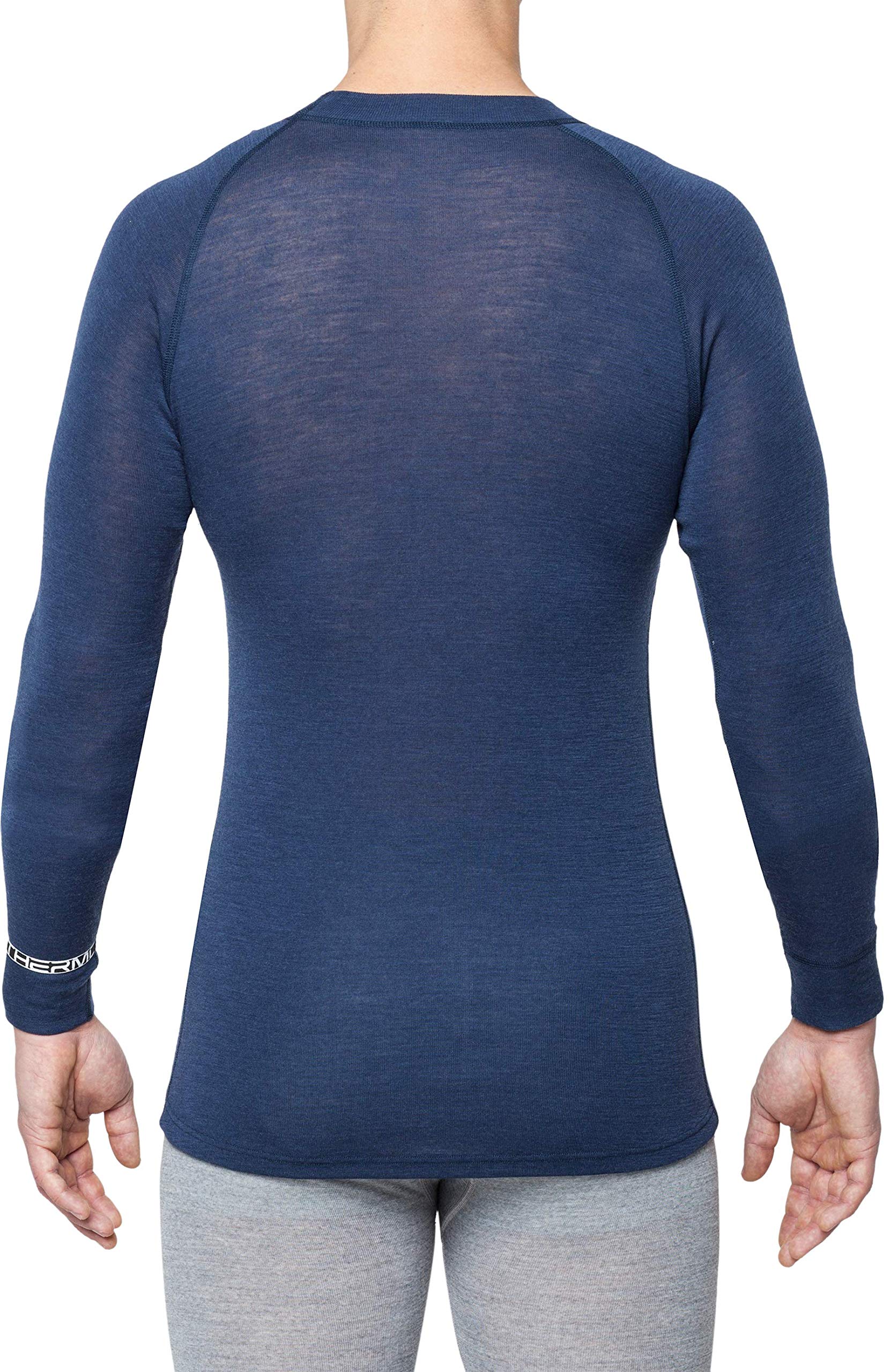 Men's Warm Active Merino Wool Base Layer - Thermal Crew Neck Shirt for Hiking, Skiing & Winter Sports | Moisture-Wicking & Odor-Resistant