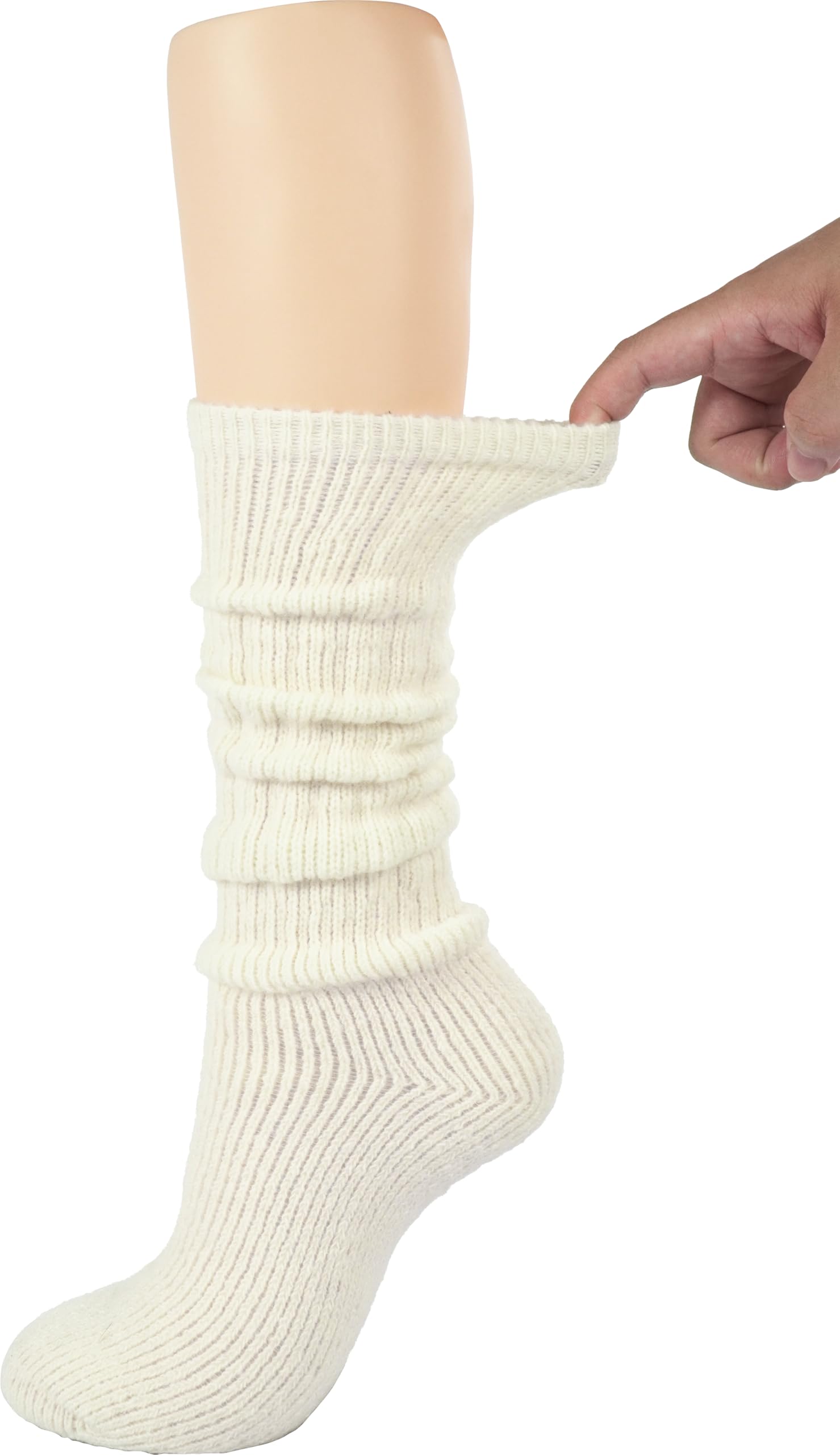BomKinta Women's Thick Slouch Knee High Socks - Soft & Warm Scrunch Boot Socks for Winter - Perfect for Boots, Outfits & Cozy Home Wear