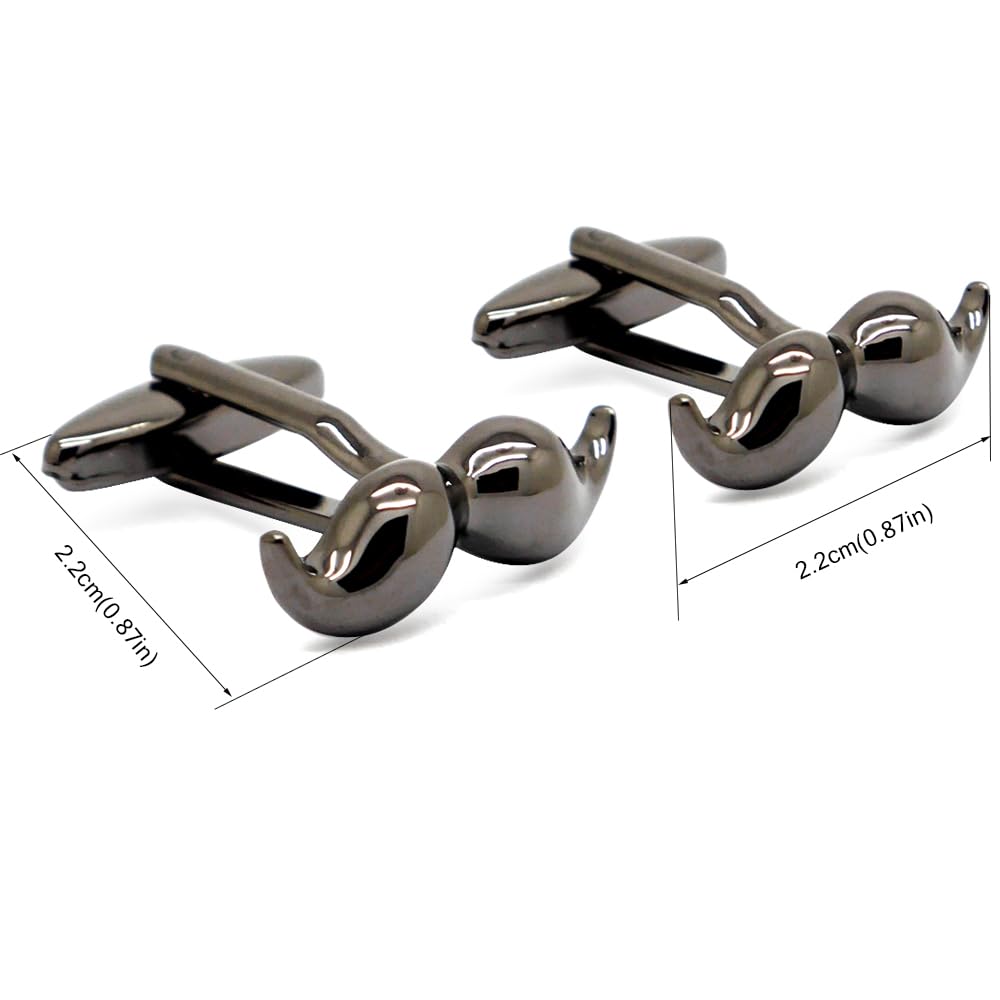Premium Stainless Steel Honey Bear Moustache Beard Cufflinks for Men - Elegant Wedding, Business & Formal Attire Accessories - Perfect Gift for Groomsmen, Best Man & Professionals