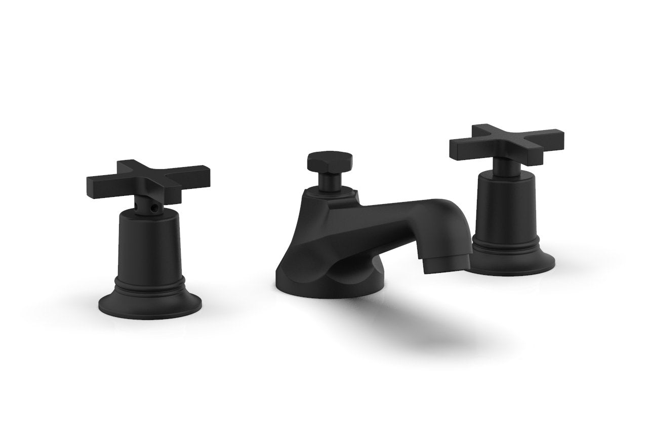 HEX MODERN Widespread Bathroom Faucet with Low Cross Handles - Model 501 01 - Perfect for Modern Vanities and Powder Rooms