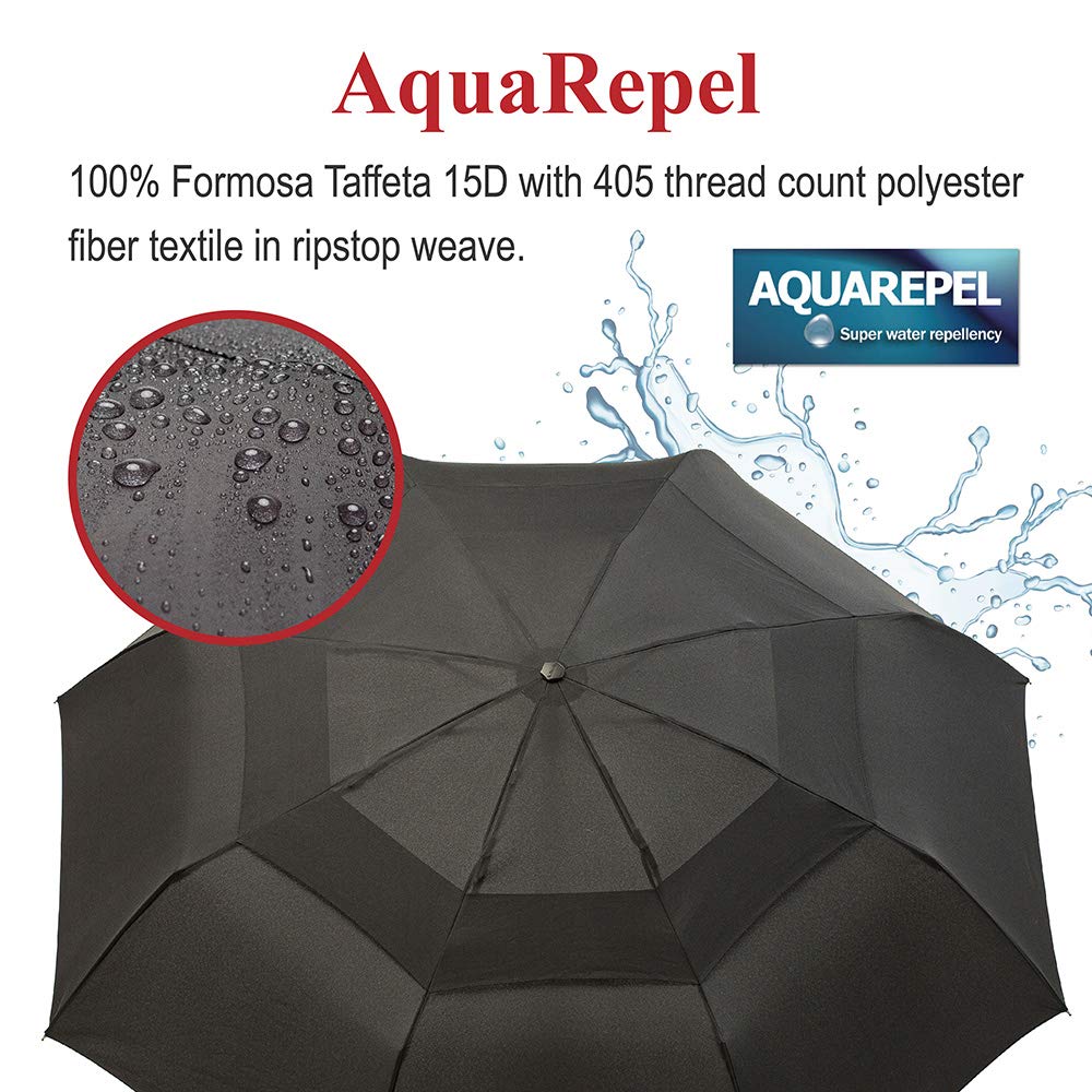 **Portobello Large 54 Inch Windproof Umbrella for Rain - Double Vented Canopy, Auto Open/Close, Heavy Duty & Sturdy, Folds to Travel Size, Fits 2 Adults - Perfect for Outdoor Events, Commuting, and Beach Trips**