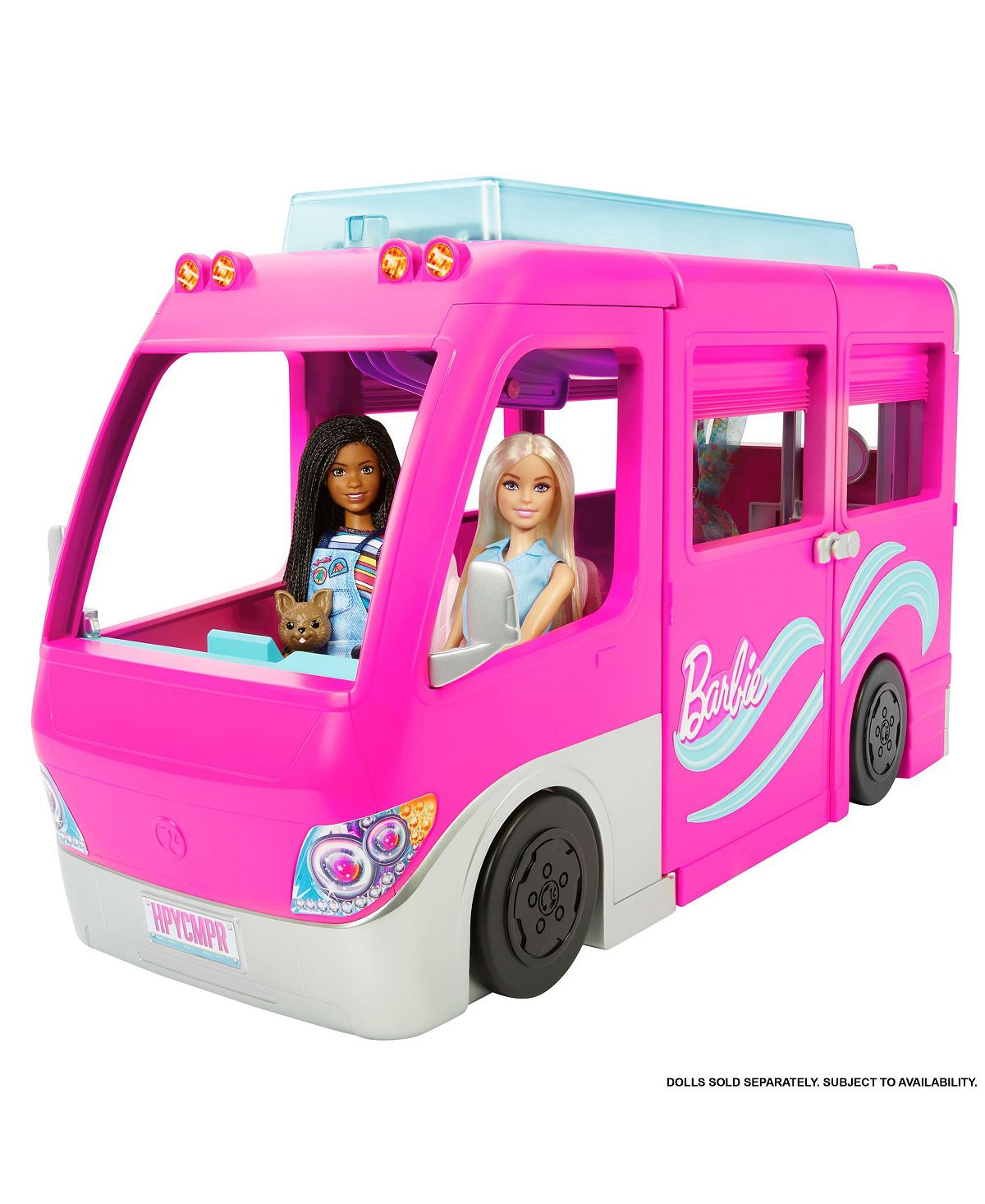 Barbie Dream Camper Vehicle Playset with Doll & Accessories - Interactive Toy RV for Kids Ages 3+ | Pretend Play, Travel Adventures & Camping Fun