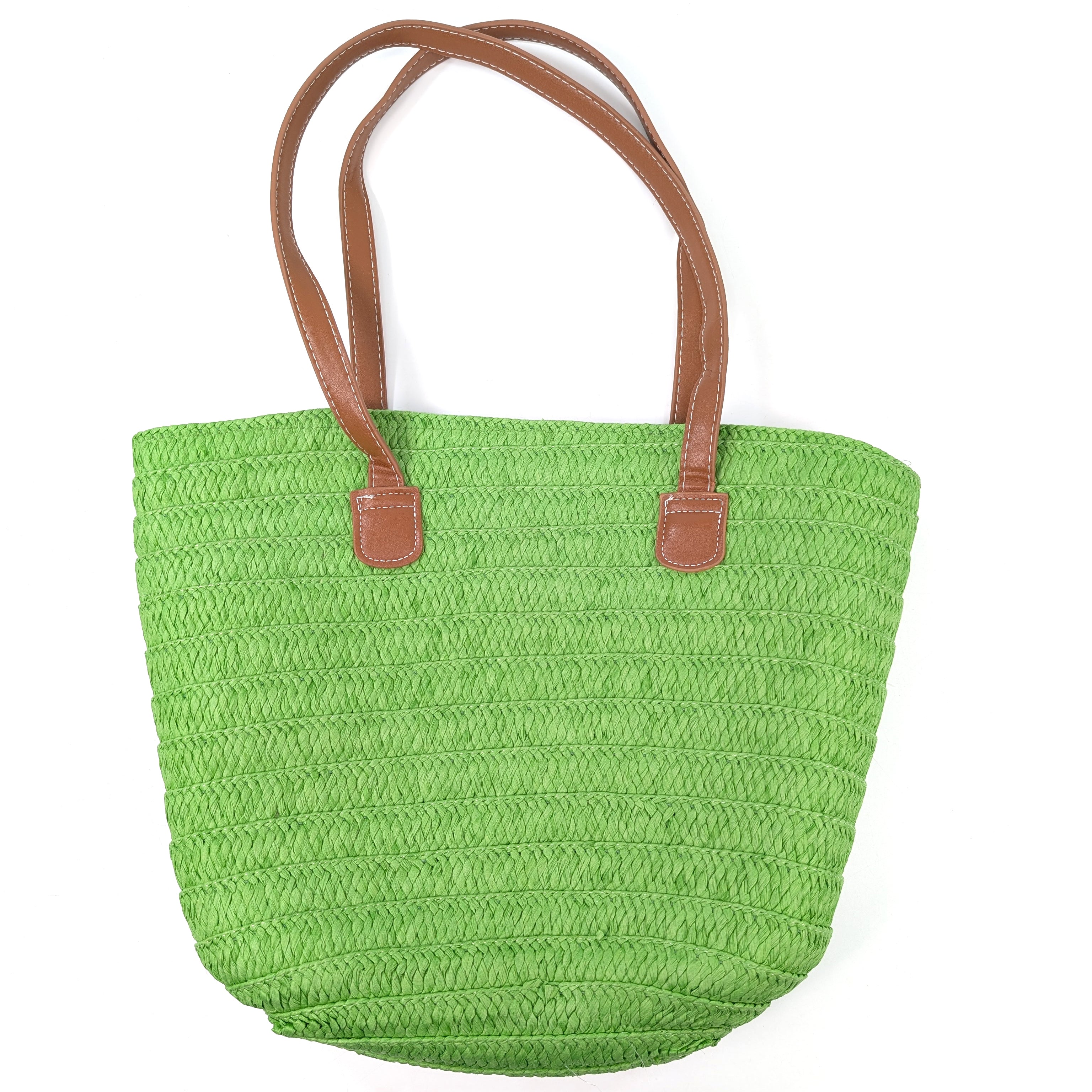 Stylish Straw Shoulder Bag for Women - Eco-Friendly Green Handbag for Beach, Summer & Casual Outings