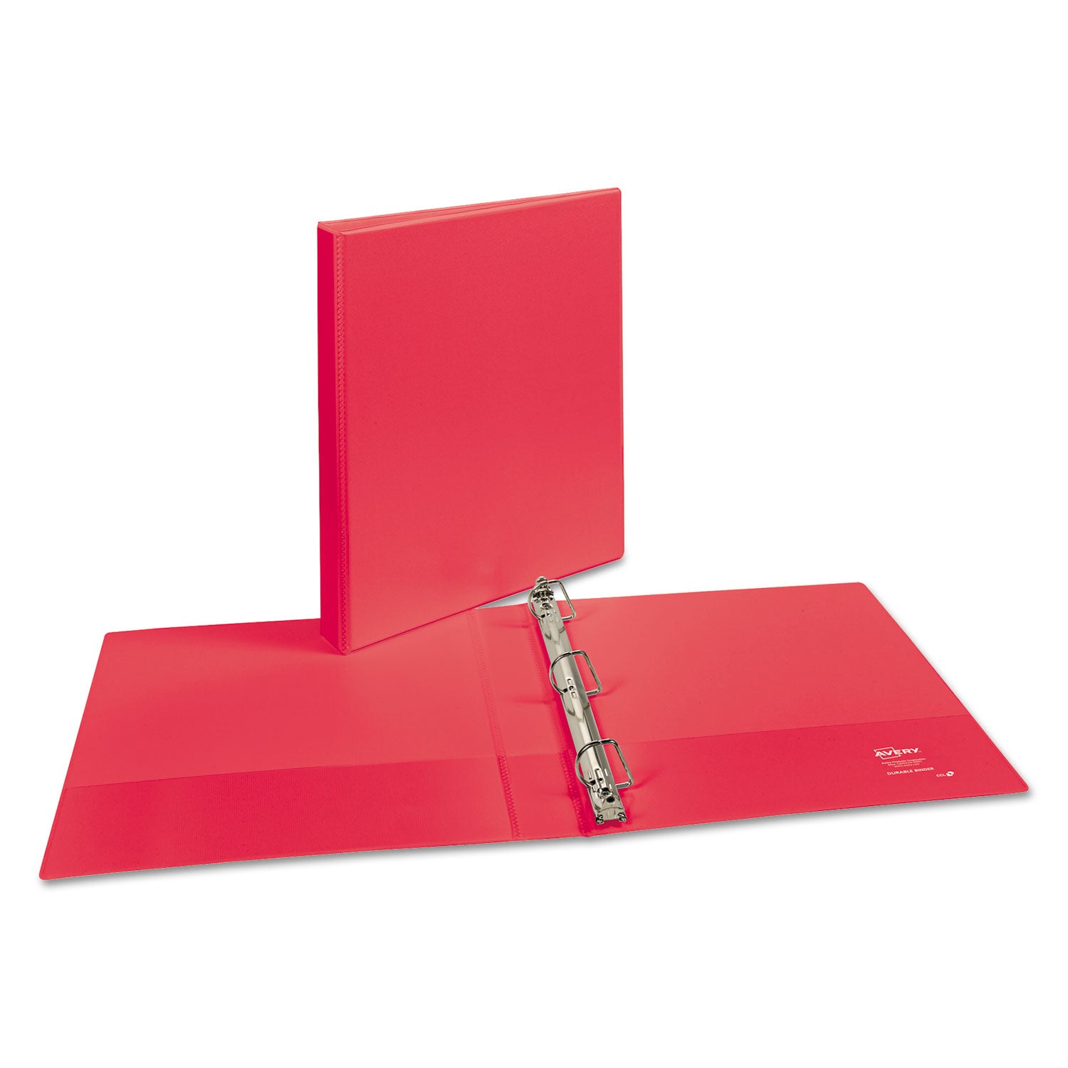 Avery® Durable 3-Ring Binder with DuraHinge™ Technology, 1 Inch Slant Ring Capacity, 11 x 8.5 Inches, Coral - Perfect for School, Office & Home Organization
