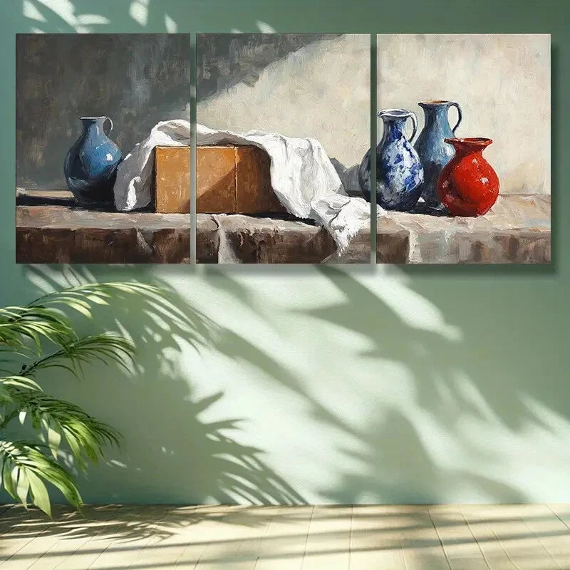 3-Piece Metal Wall Art Set - Coffee Pot and Kettle Print - Ready to Hang Home Decor for Kitchen, Dining Room or Cafe - Perfect Gift for Coffee Lovers