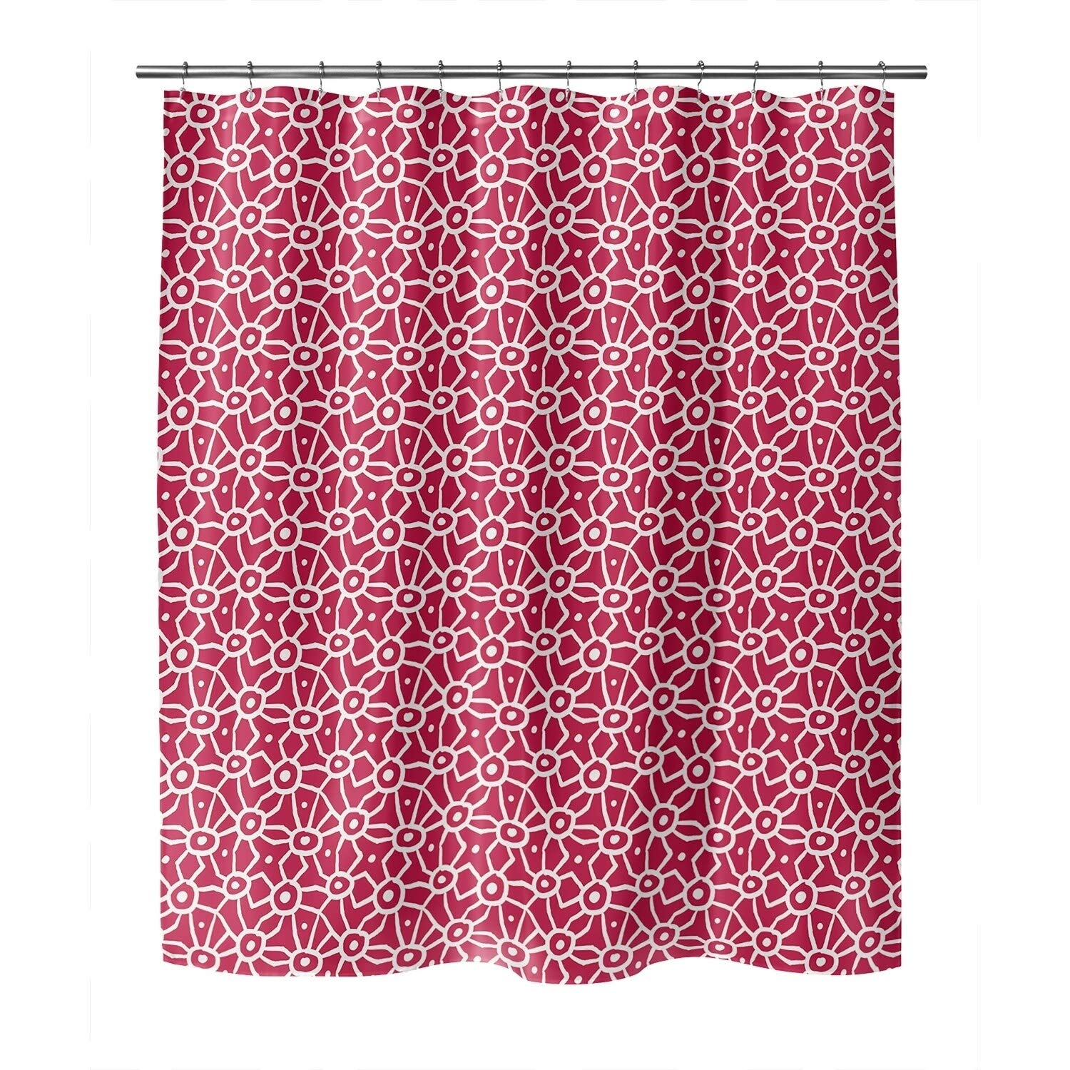 Stylish Red Geometric Modern Shower Curtain - Waterproof Polyester Bathroom Decor for Contemporary Homes | Perfect for Bathroom Makeovers & Spa-Like Retreats