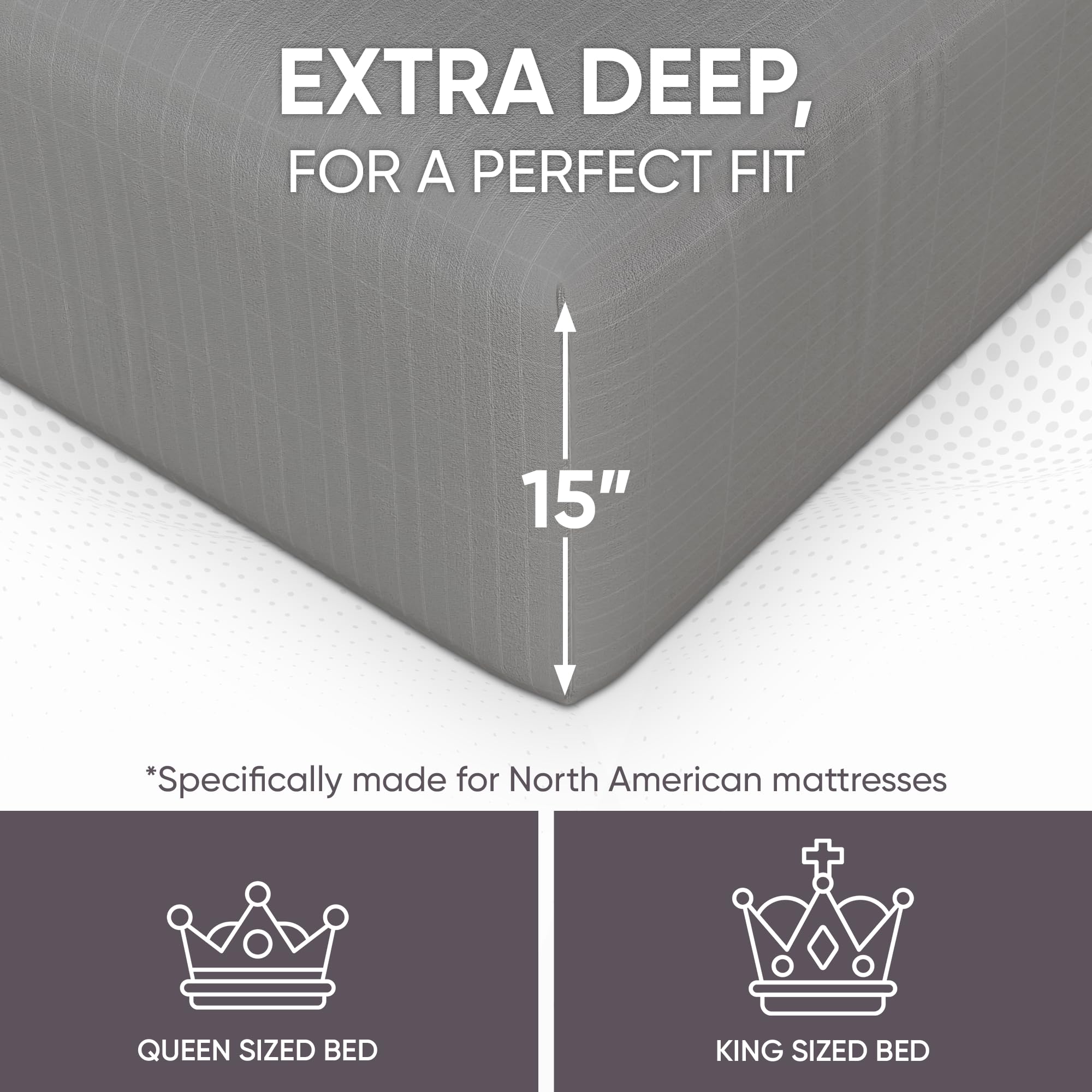 Organic Cotton Grounding Sheets for Earthing - King Size Deep Pocket Fitted Sheet with 15ft Conductive Cord & Outlet Checker | Natural Sleep Aid, EMF Protection | Perfect for Better Sleep, Stress Relief & Body Recharge