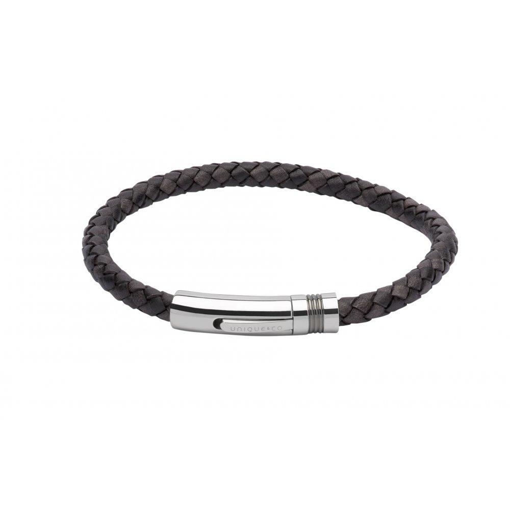 Vintage Black Braided Leather Bracelet with Textured Steel Clasp - Perfect for Casual Wear, Boho Style & Everyday Fashion Accessories