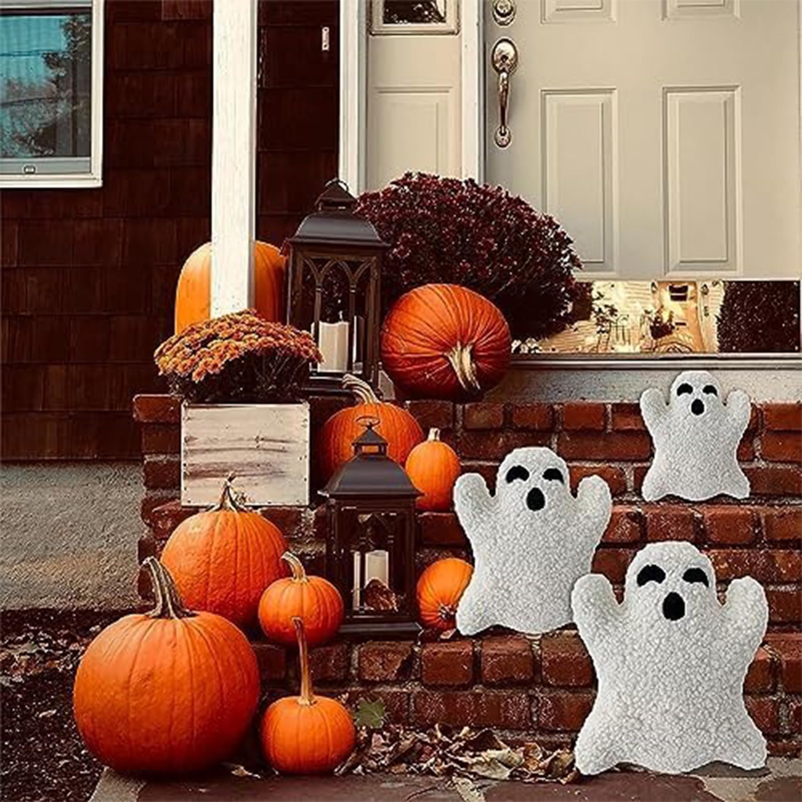 Spooky Halloween Ghost Pillow Set (3PCS) - Soft Plush Ghost-Shaped Throw Pillows for Sofa, Bed & Couch - Cute Decorative Ghost Stuffed Animal for Kids, Holiday Party & Home Decor - Perfect Halloween Gift