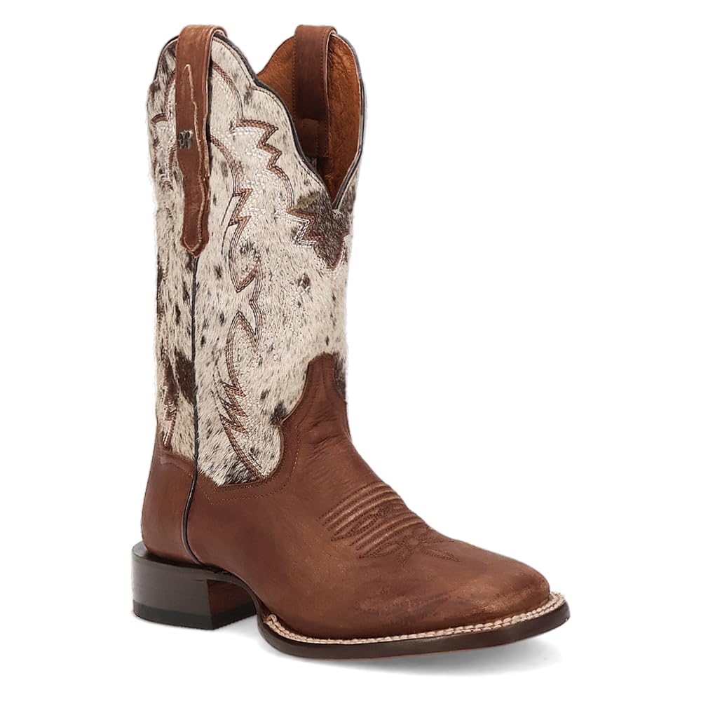 Dan Post Women's Clarabelle Cow Square Toe Casual Boots - Mid Calf, Low Heel (1-2