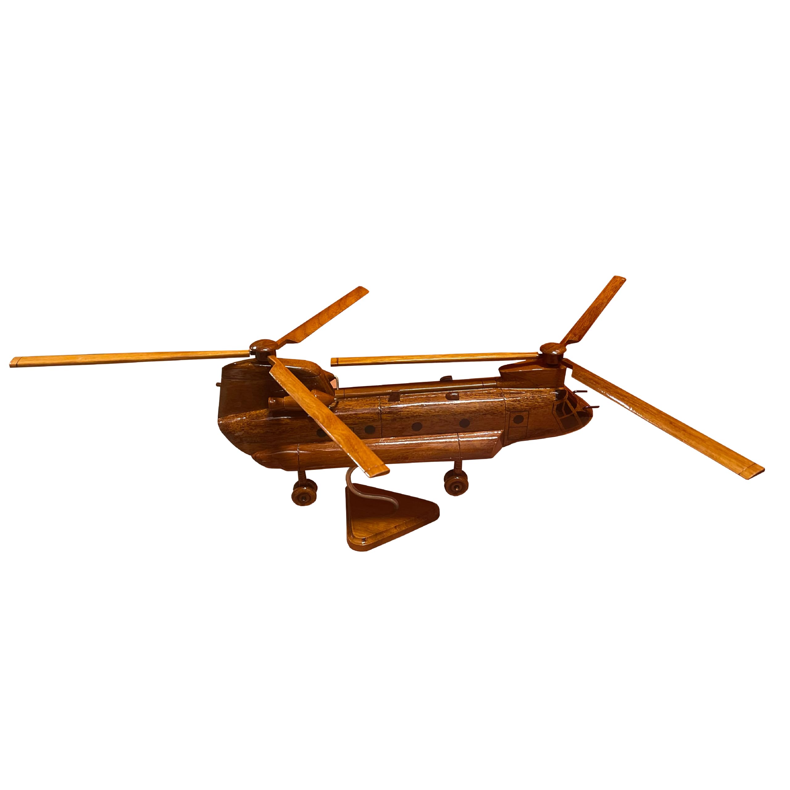 CH-47 Chinook Helicopter Mahogany Wood Desktop Model - Collectible Military Aircraft Replica for Office Decor, Aviation Enthusiasts & Gift Ideas