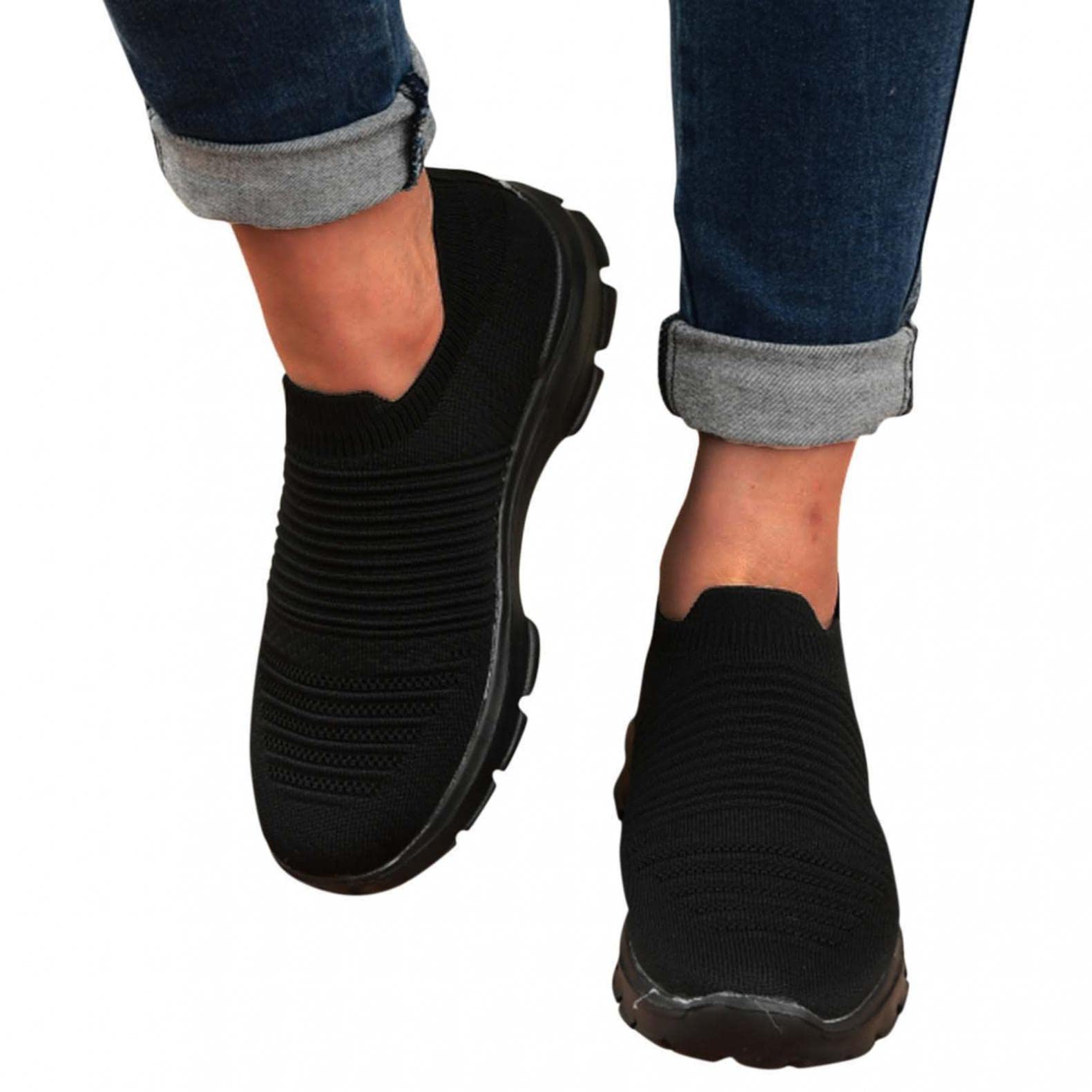 Women's Air Cushion Running Shoes - Lightweight Tennis & Walking Sneakers with Arch Support - Slip On Casual Fashion Shoes for Workout, Gym, Travel & Daily Wear