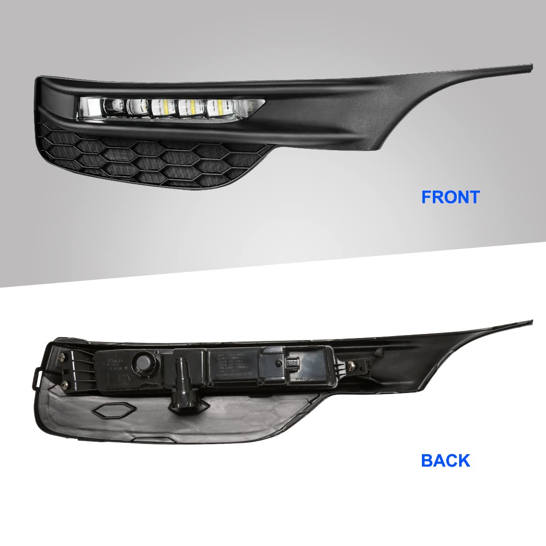 2016-2017 Honda Accord LED Fog Lights - White Daytime Running Lights with Bezel Replacement - Perfect for Night Driving & Enhanced Visibility