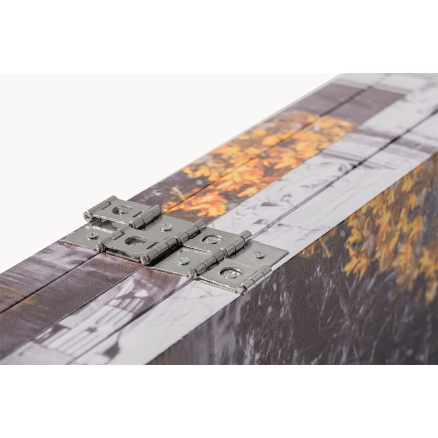 Legacy Decor 4-Panel Room Divider Privacy Screen - Double-Sided New York Central Park Bow Bridge Print - Perfect for Home Office, Bedroom Partition & Indoor/Outdoor Use
