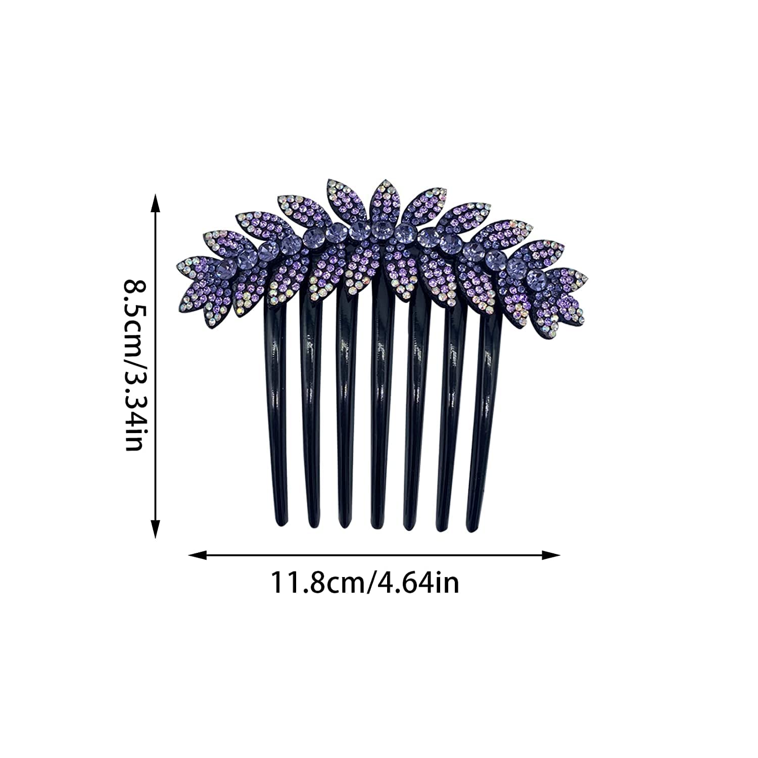 1PC Fashion Rhinestone Hair Comb for Women - Elegant Blue Hairpin Headwear Accessory for Weddings, Parties & Special Events