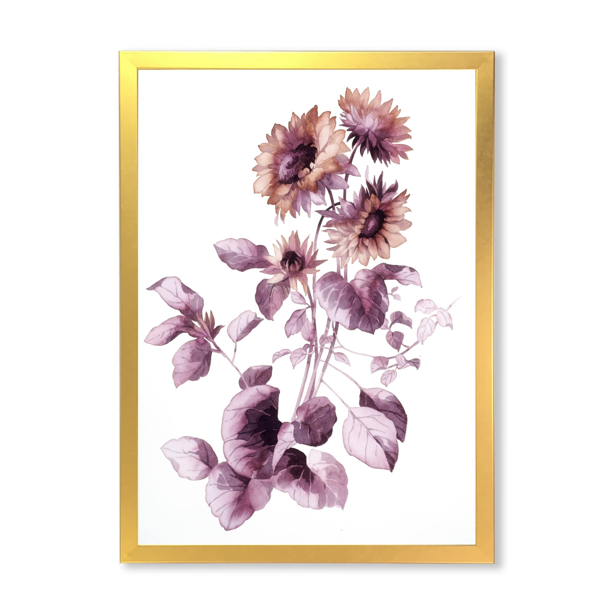 Purple Wildflowers III Framed Wall Art - Traditional Floral Painting for Living Room, Bedroom & Office Decor