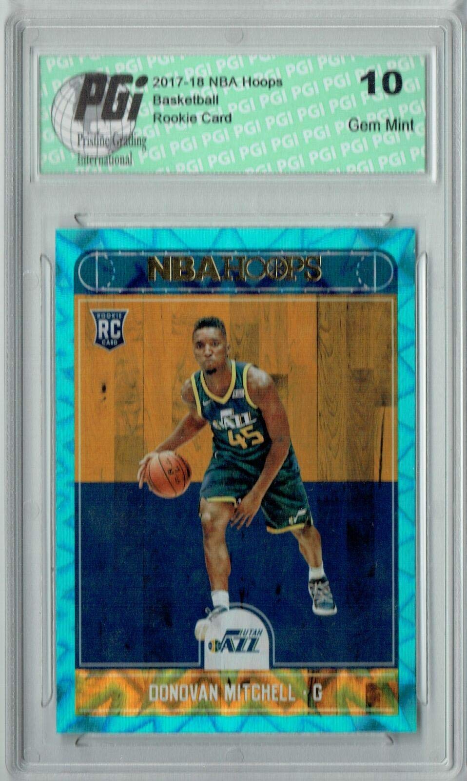 Donovan Mitchell 2017 Hoops #263 Explosion Rookie Card PGI 10 - Graded Basketball Collectible for NBA Fans & Card Collectors - Perfect for Display, Investment & Sports Memorabilia Collections