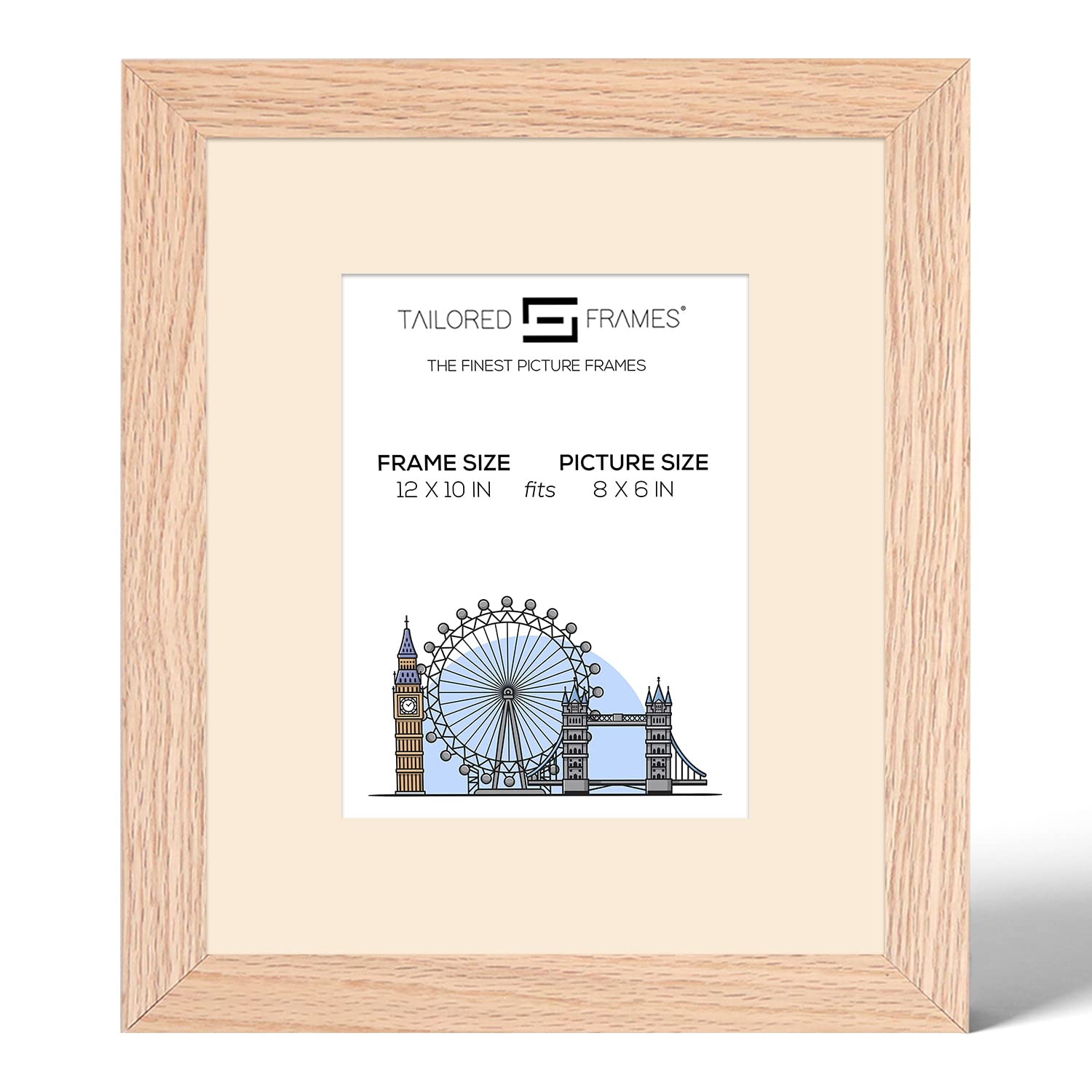 Solid Oak Wood Picture Frame 12x10