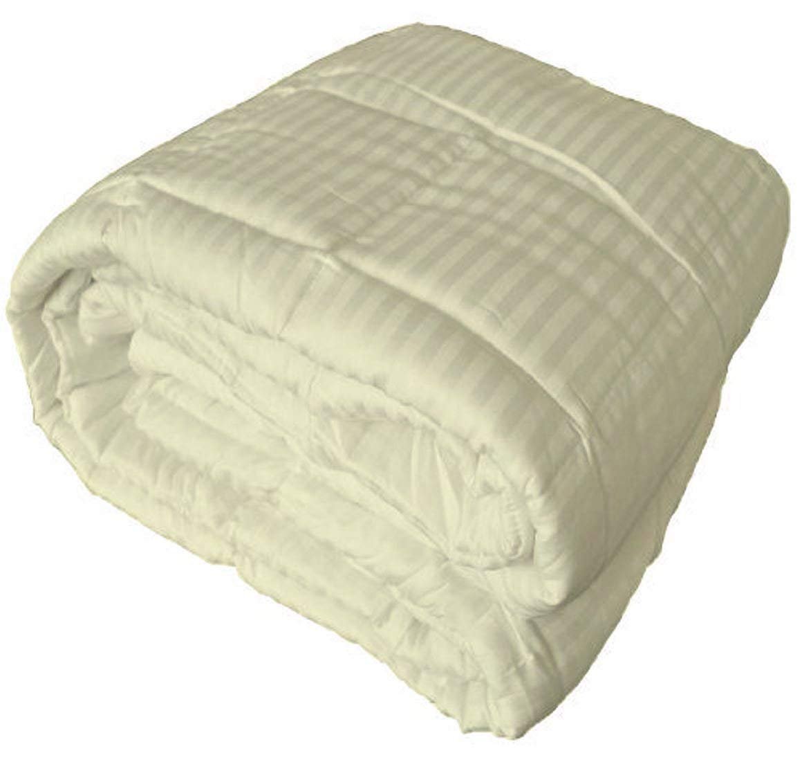Premium 650 Thread Count Egyptian Cotton Comforter - 1pc Box Stitched Design with 100 GSM Microfiber Fill - Queen/Olympic Queen Size (86