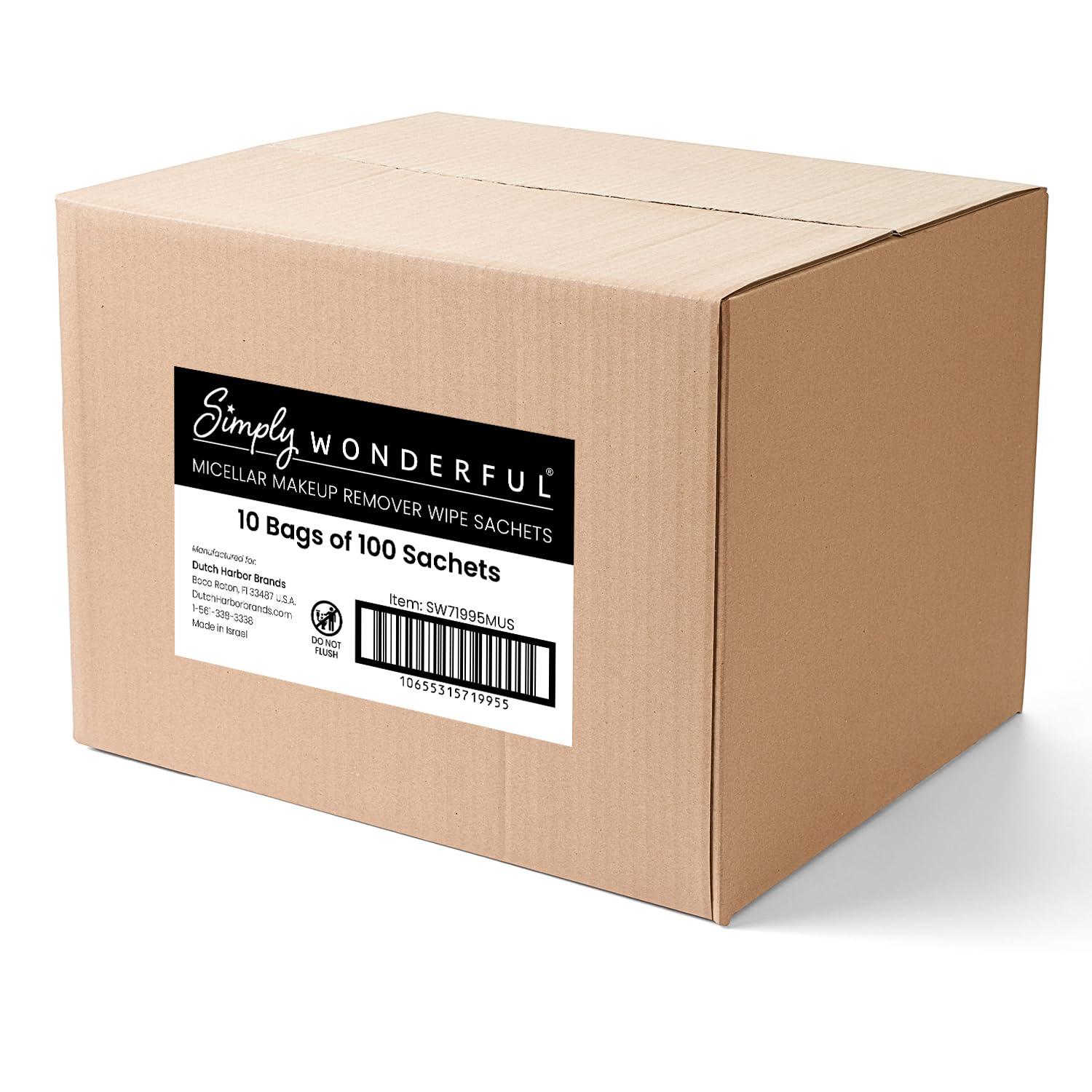 Simply Wonderful Micellar Water Makeup Remover Wipes - Individually Wrapped Facial Cleansing Wipes for Makeup, Mascara, Lipstick, Oil & Dirt Removal - 1000 Count Bulk Pack | Perfect for Travel, Gym & Daily Skincare Routine