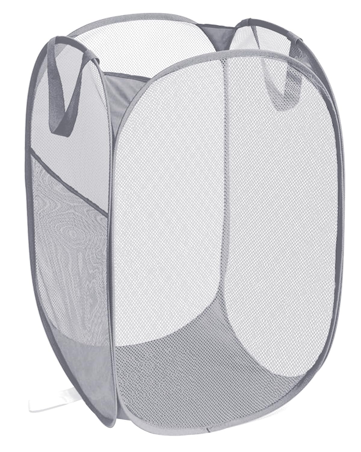 Durable Collapsible Laundry Basket with Side Pocket - Foldable Clothes Hamper for Bathroom, Kids Room, Dorm & Travel - Tear-Resistant Grey Storage Organizer | Perfect for Small Spaces, Laundry Day & College Students