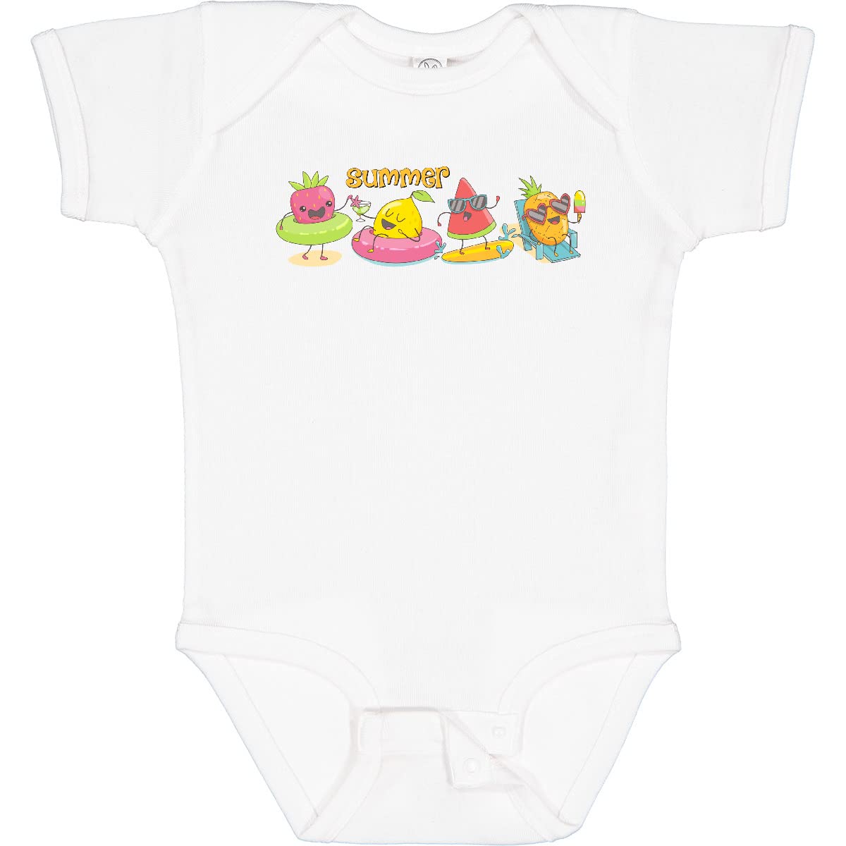 Inktastic Kawaii Summer Fruit Baby Bodysuit - Cute Fruit Print Onesie for Infants & Toddlers - Perfect for Playdates, Beach Outings & Summer Photoshoots