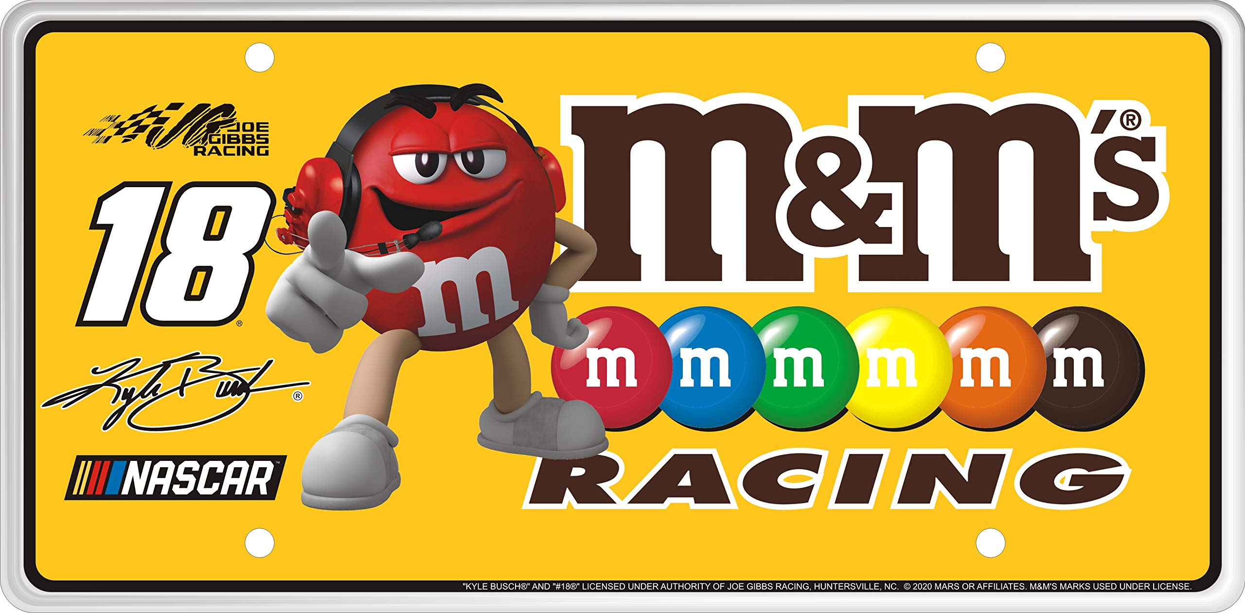 Custom M&M Race Plates Souvenir - RS1820C Collectible License Plate for NASCAR Fans, Car Enthusiasts & Home Decor - Perfect for Man Cave, Garage Decor, and Racing Memorabilia Display