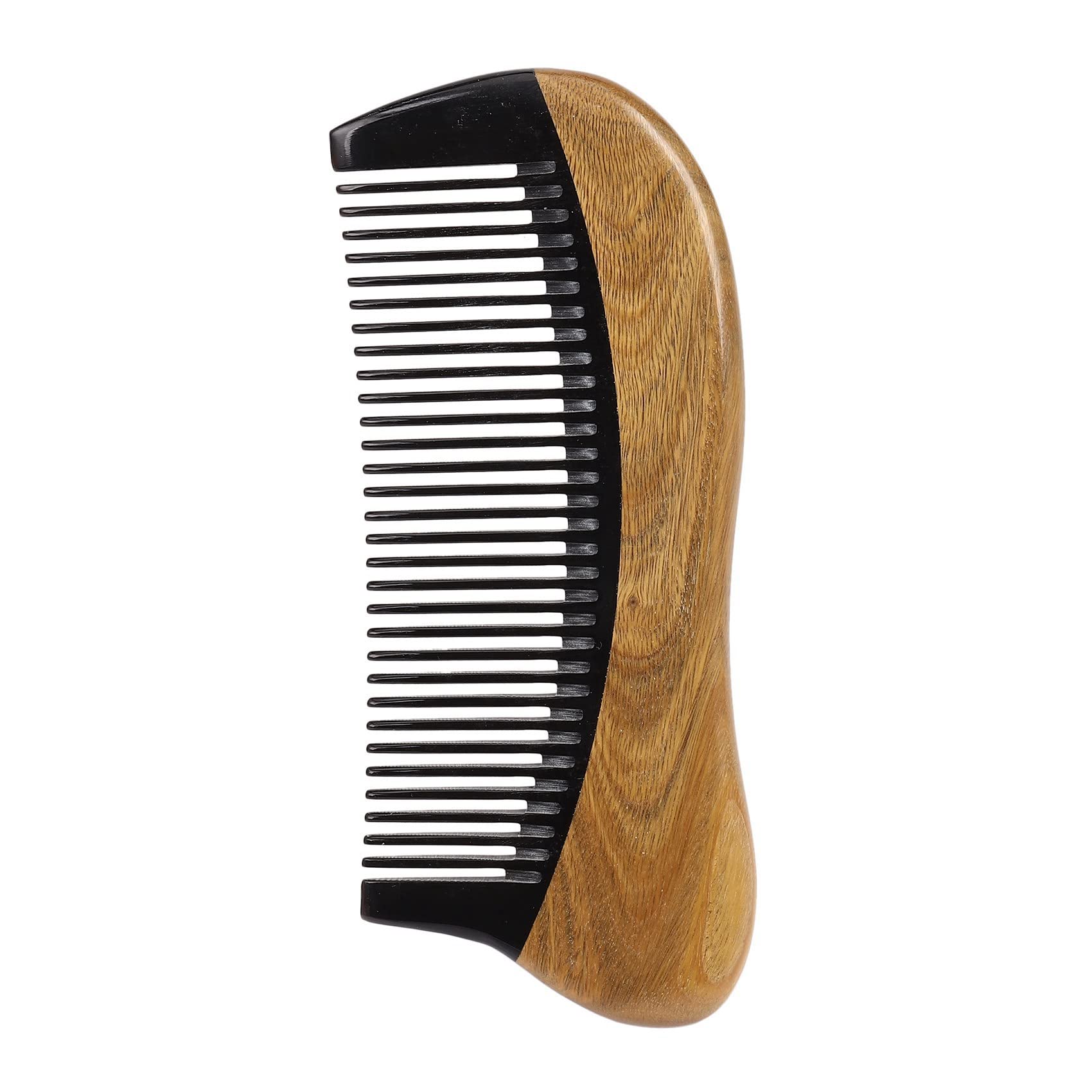 Censous 2X Natural Green Sandalwood Hair Comb - Anti-Static Wooden Fine Tooth Comb for Smooth Detangling & Scalp Massage - Perfect for Daily Hair Care & Styling