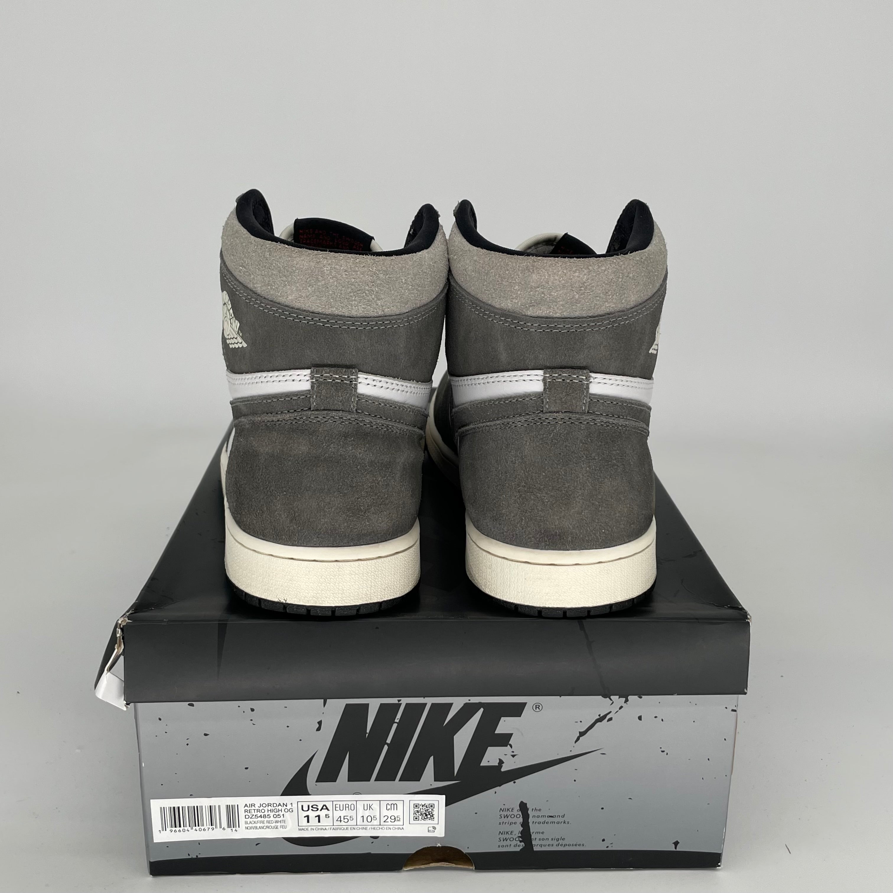 Original Air Jordan 1 Washed Black Men's Basketball Shoes Size 11.5 (DZ5485-051) - Retro High Tops for Sneaker Collectors & Streetwear Fashion