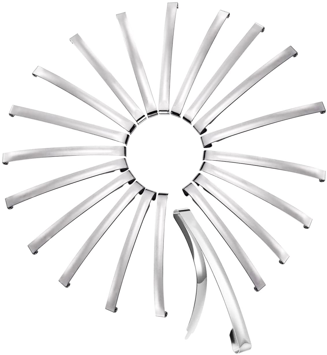 Women's French Metal Hair Slide Clips - Silver Barrettes Hair Grips (2-3/5
