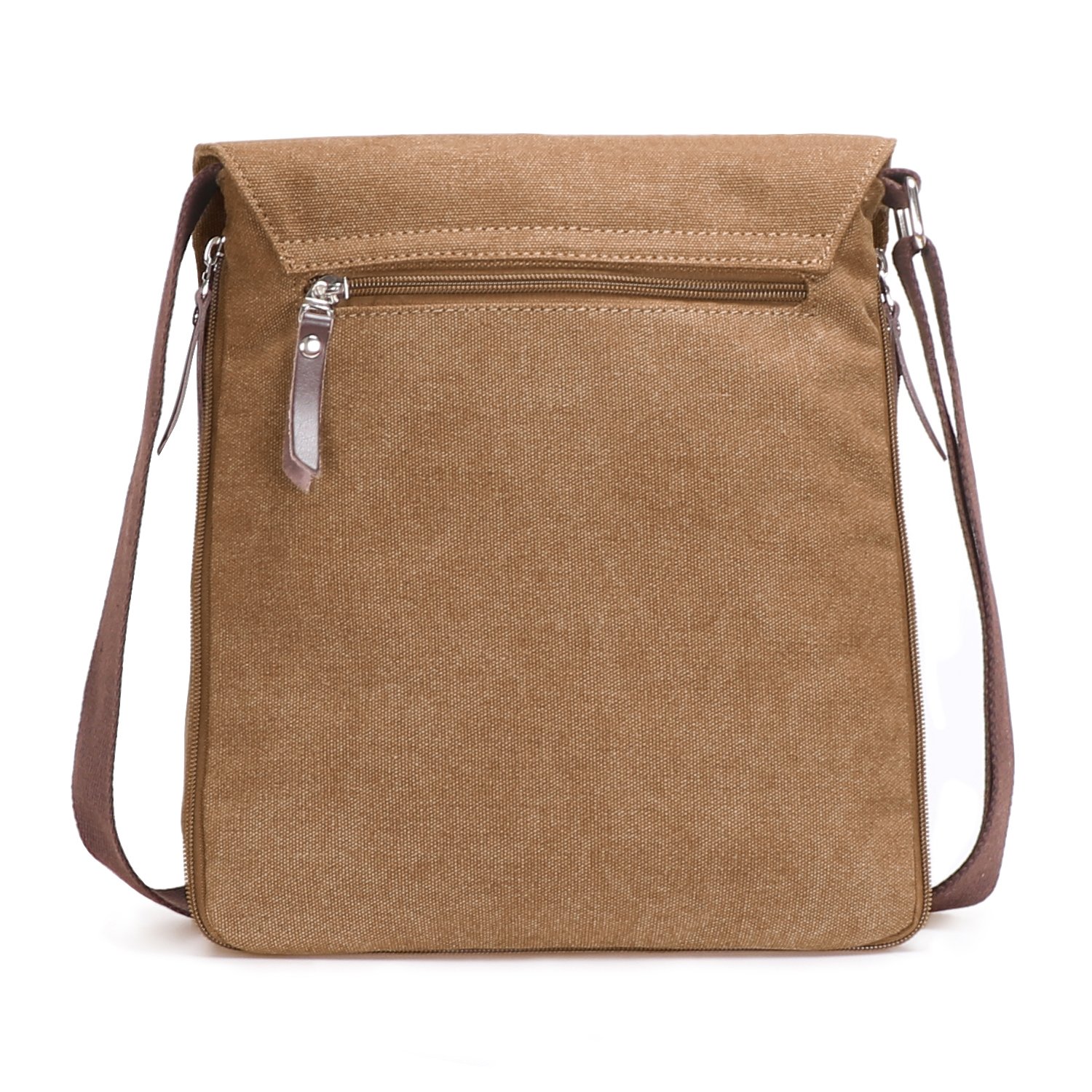 Vintage Canvas Leather Messenger Crossbody Bag - Small Organizer for Work, Travel & Everyday Use