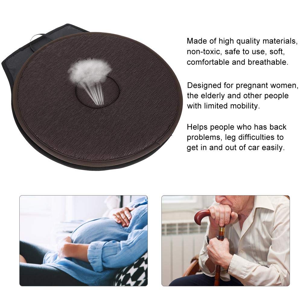 Qinlorgo 360° Rotating Non-Slip Car Seat Mat - Waterproof & Portable for Pregnant Women | Perfect for Road Trips, Commuting & Comfortable Driving