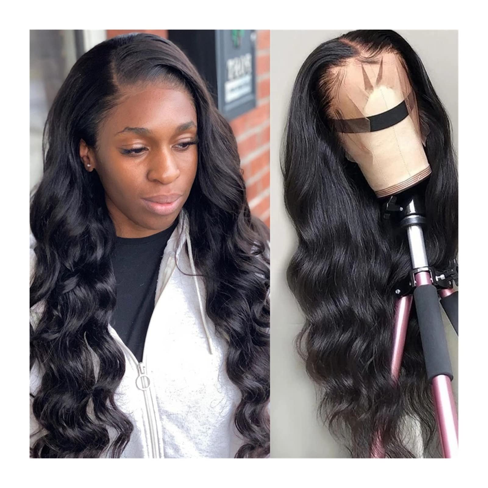 30 Inch Long Body Wave Lace Front Wig - Pre Plucked 13x4 Lace Frontal Human Hair Wig with 360 Lace, Deep Loose Wave Brazilian Remy Hair for Women | Perfect for Daily Wear, Cosplay, Parties & Special Occasions
