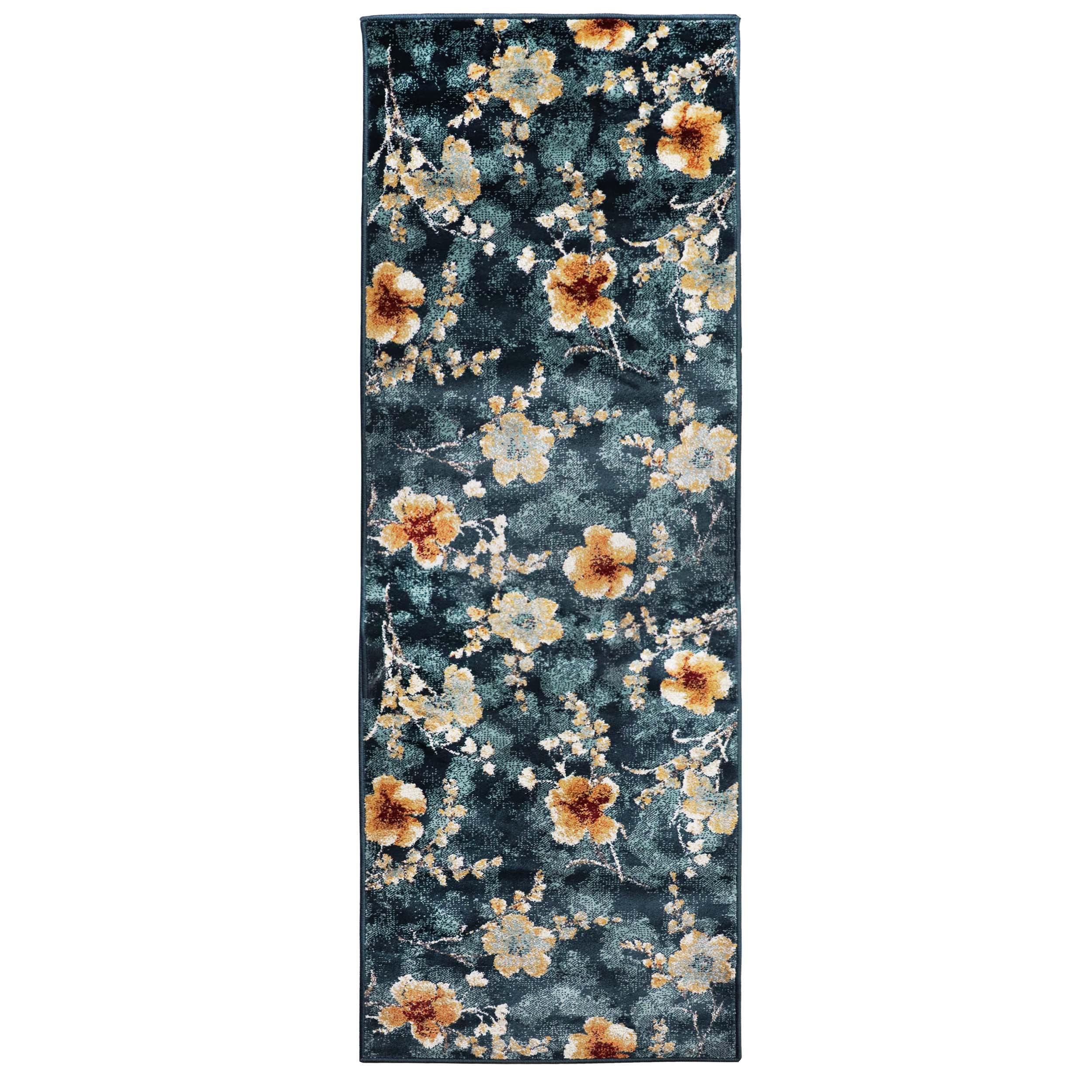 Fiore Modern Floral Abstract Indoor Area Rug - Soft Non-Slip Living Room Carpet for Bedroom, Nursery & Home Decor