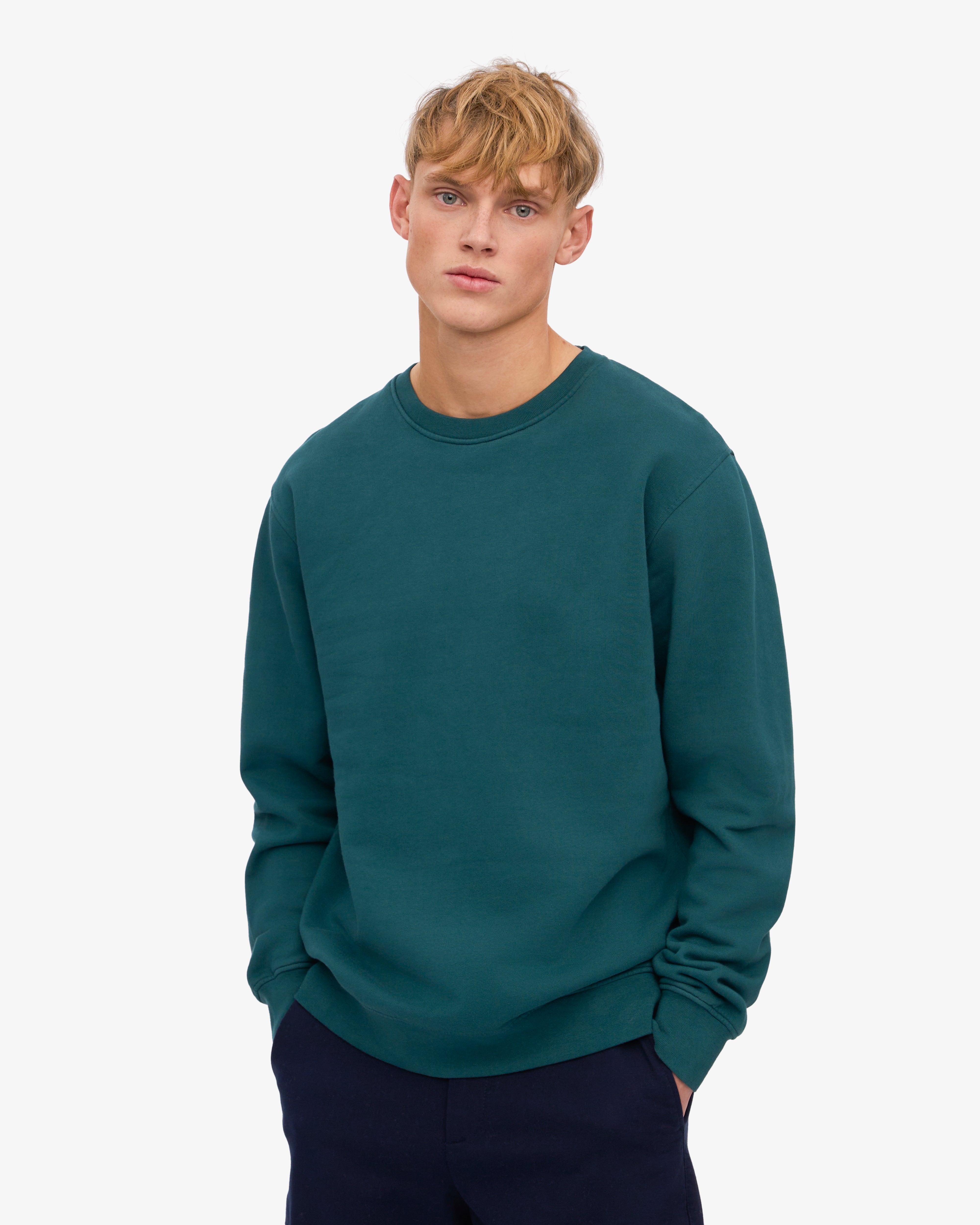Classic Organic Cotton Crew Neck T-Shirt for Men - Soft & Comfortable Ocean Green Tee - Perfect for Casual Wear, Gym & Everyday Outfits
