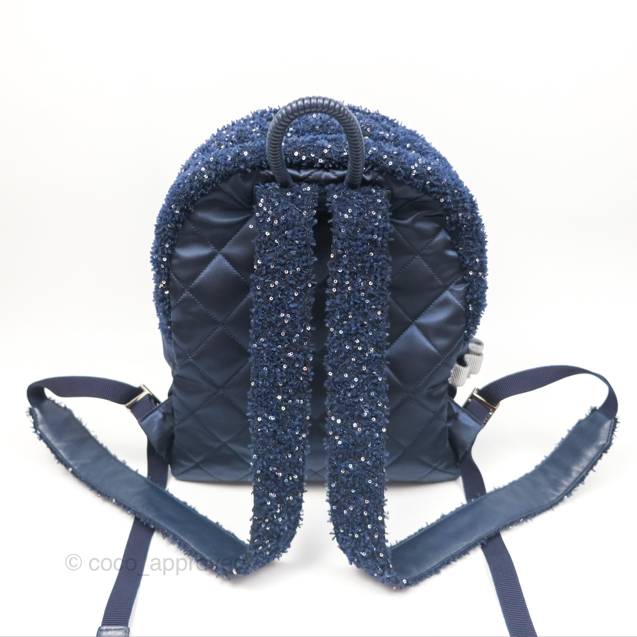 Chanel Astronaut Essentials Backpack - Navy Blue Tweed & Nylon Luxury Designer Backpack for Women | Perfect for Travel, Work & Everyday Use