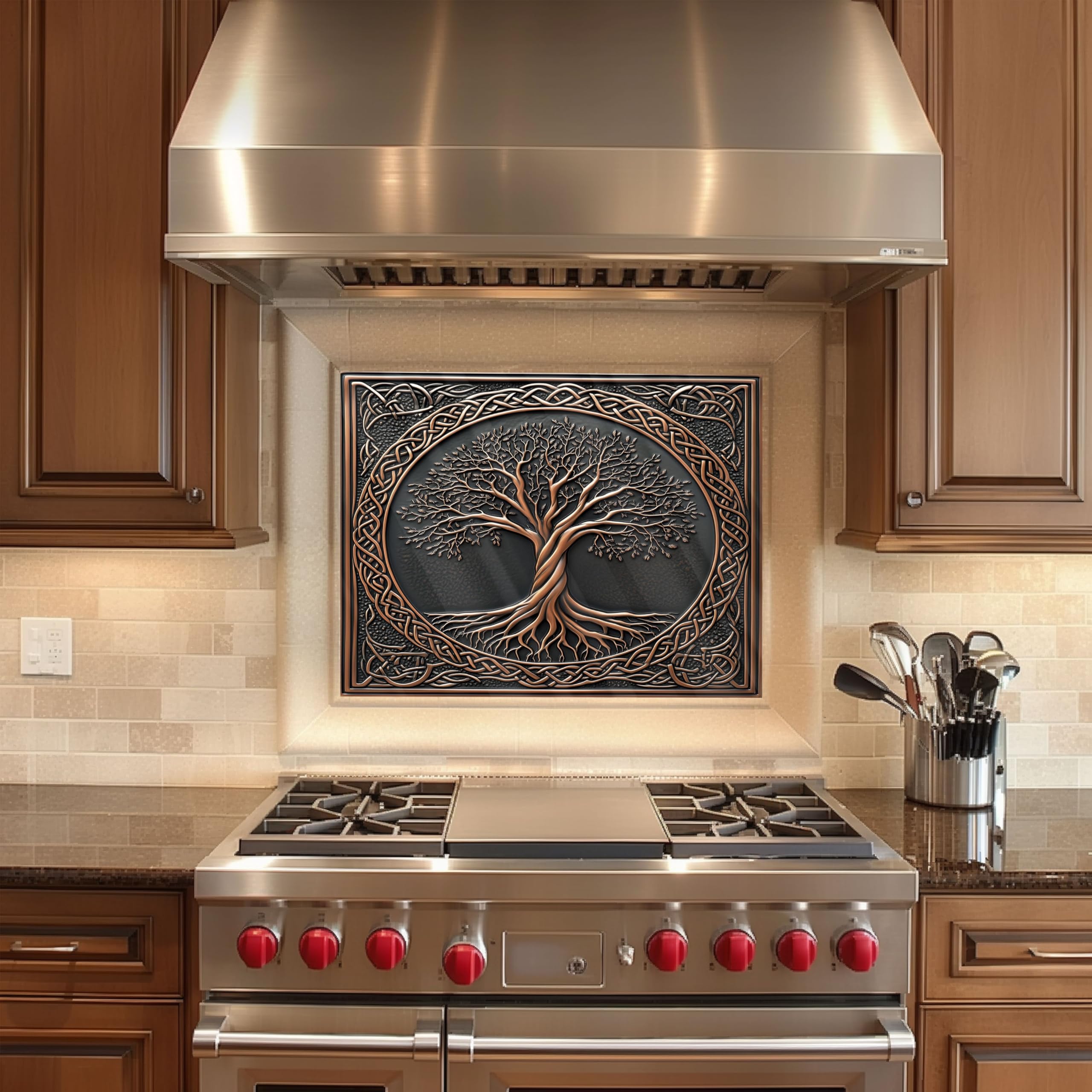 Premium Tempered Glass Kitchen Backsplash - Heat Resistant Stove Backsplash Tiles | Easy to Clean & Peel-and-Stick Installation | Perfect for Kitchen Walls, Countertops & Cooking Areas