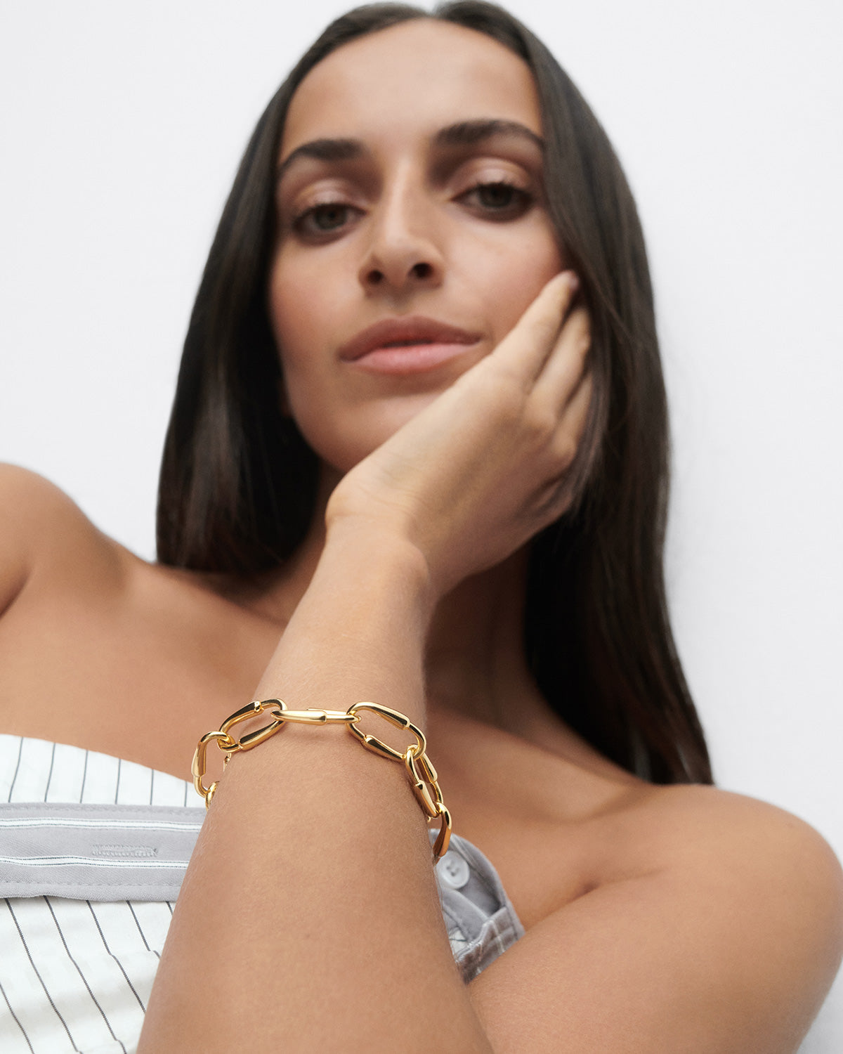 GRID Loop Chain Bracelet for Women - Stylish Adjustable Link Bracelet Jewelry Gift for Everyday Wear & Special Occasions