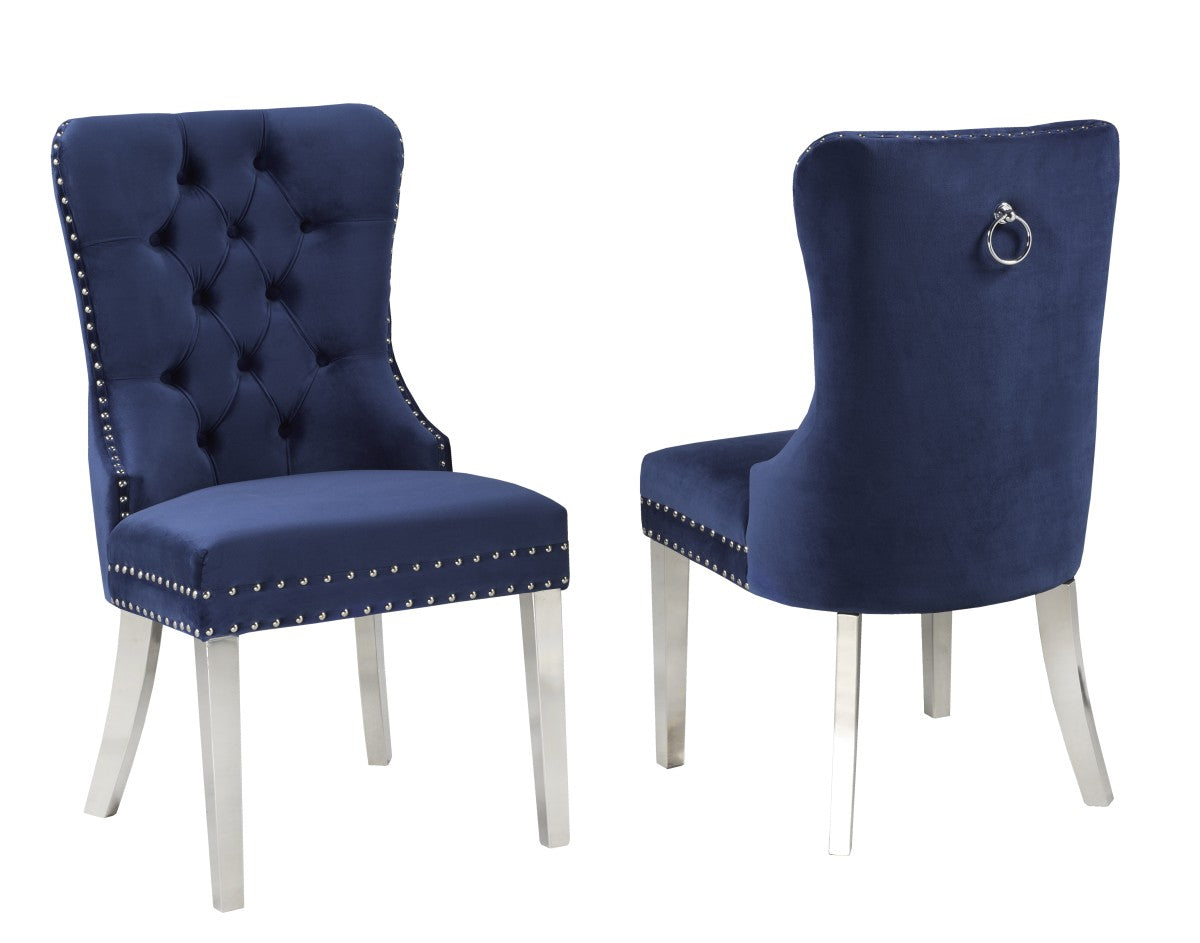 Benicio Modern Dining Chairs Set of 2 - Mid Century Wooden Kitchen Chairs with Upholstered Seats - Perfect for Dining Room, Kitchen, Breakfast Nook & Small Spaces
